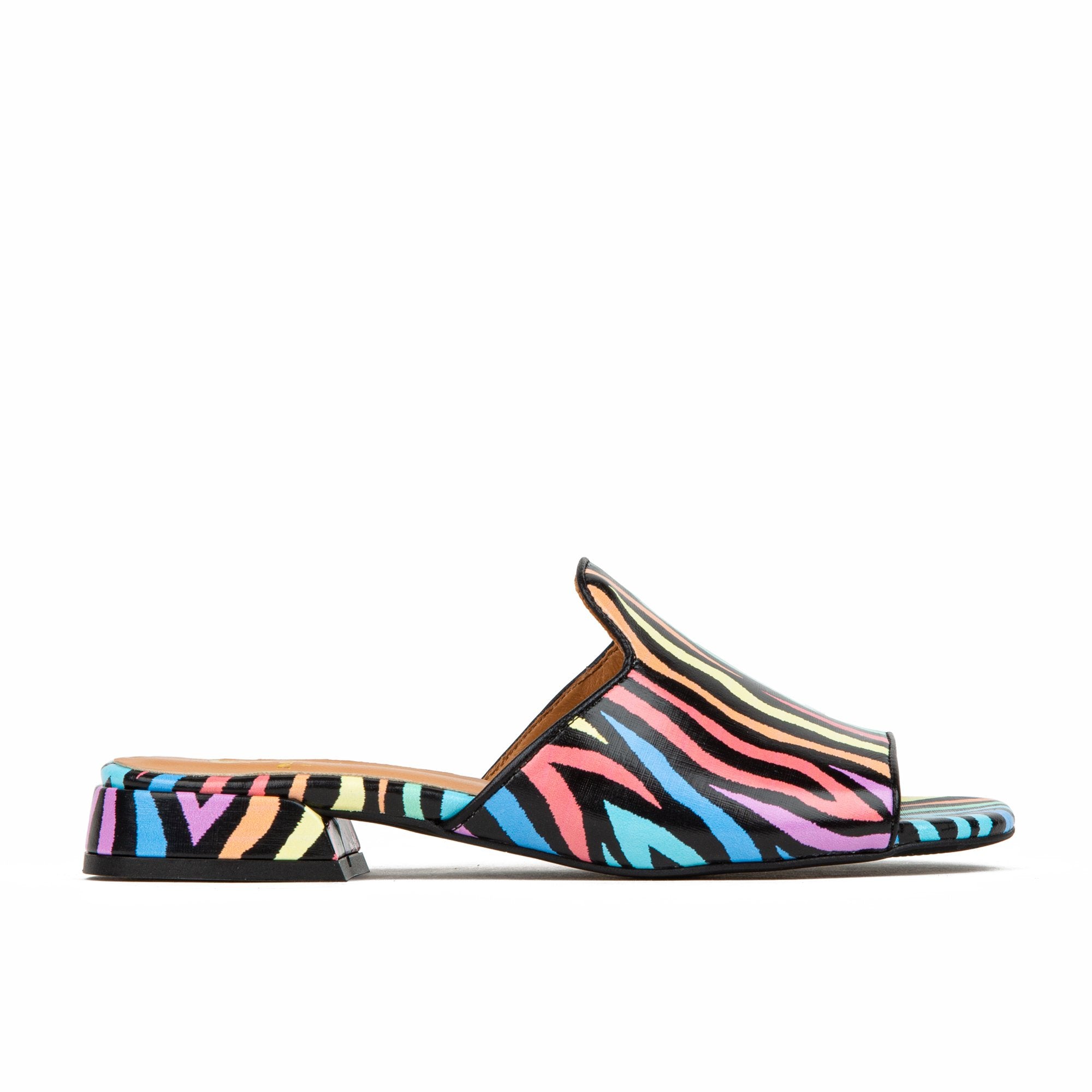 Pink / Purple South Beach - Bright Stripes - Womens Designer Sandals 6 Uk Embassy London Usa