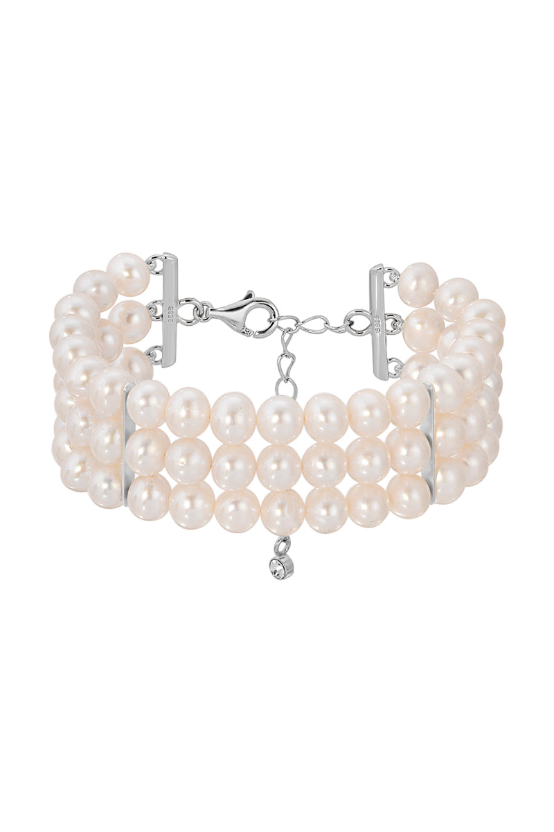 Naiia Women's White Hepburn Pearl Bracelet