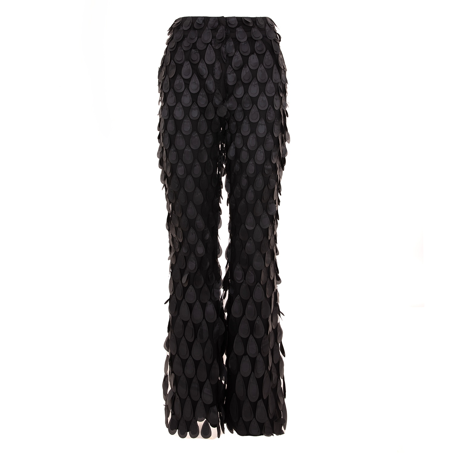 Silvia Serban Women's Black Three D Applications Trousers With Separate Lining In Black