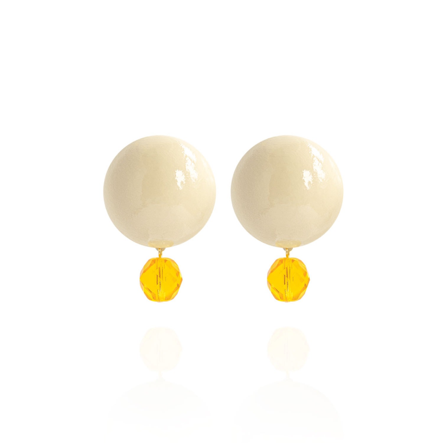 Saule Label Women's Yellow / Orange / White Luna Earrings In Harvest Moon In Yellow/orange/white
