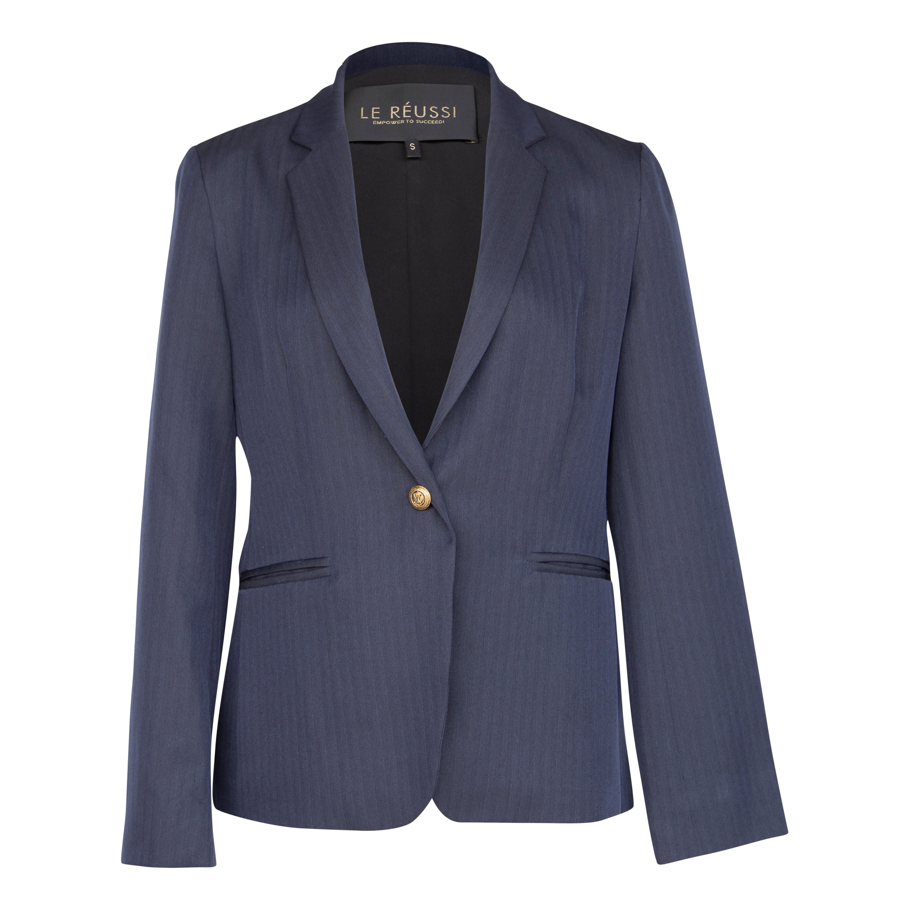 Women’s Blue Wool Navy Blazer Suit Medium Le Réussi