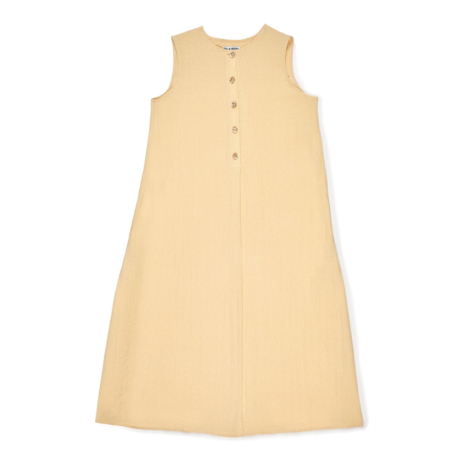 Du & Berry Women's Yellow Drift Linen Button Midi Dress - Soft Mustard In Yellow