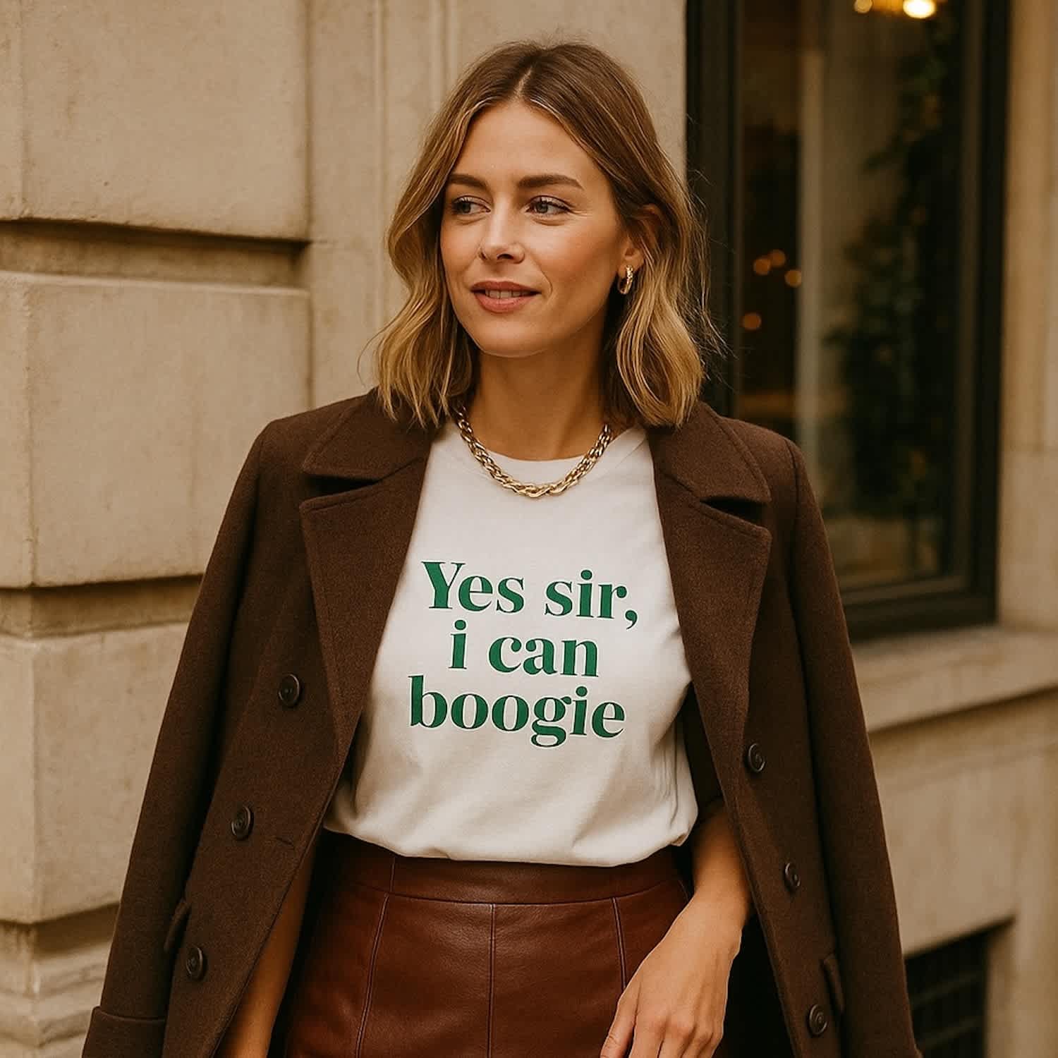 Yes Sir I Can Boogie Oversized Retro Slogan T-Shirt - Vintage