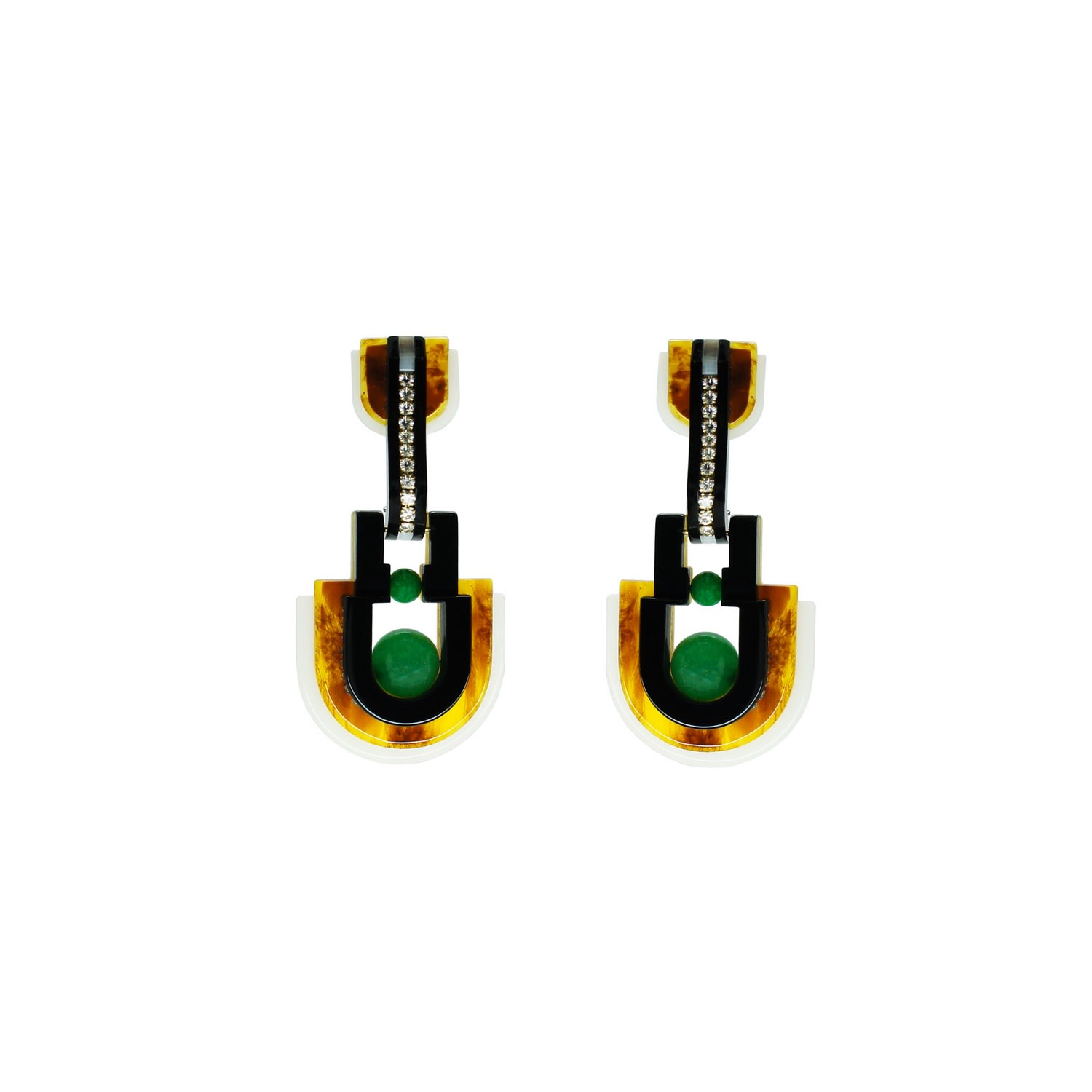 Gissa Bicalho Women's Handmade Acrylic Earring Pendant Orion - Green In Green