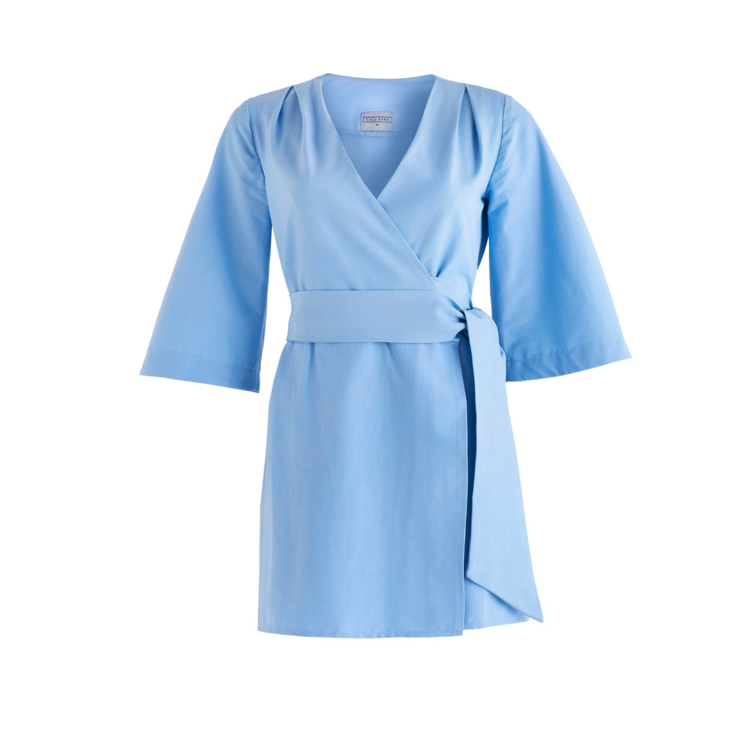 pale blue wrap dress