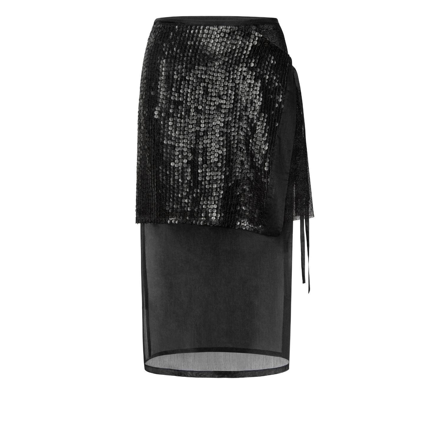Lahive Women's Black Twilight Double Layer Silk Skirt