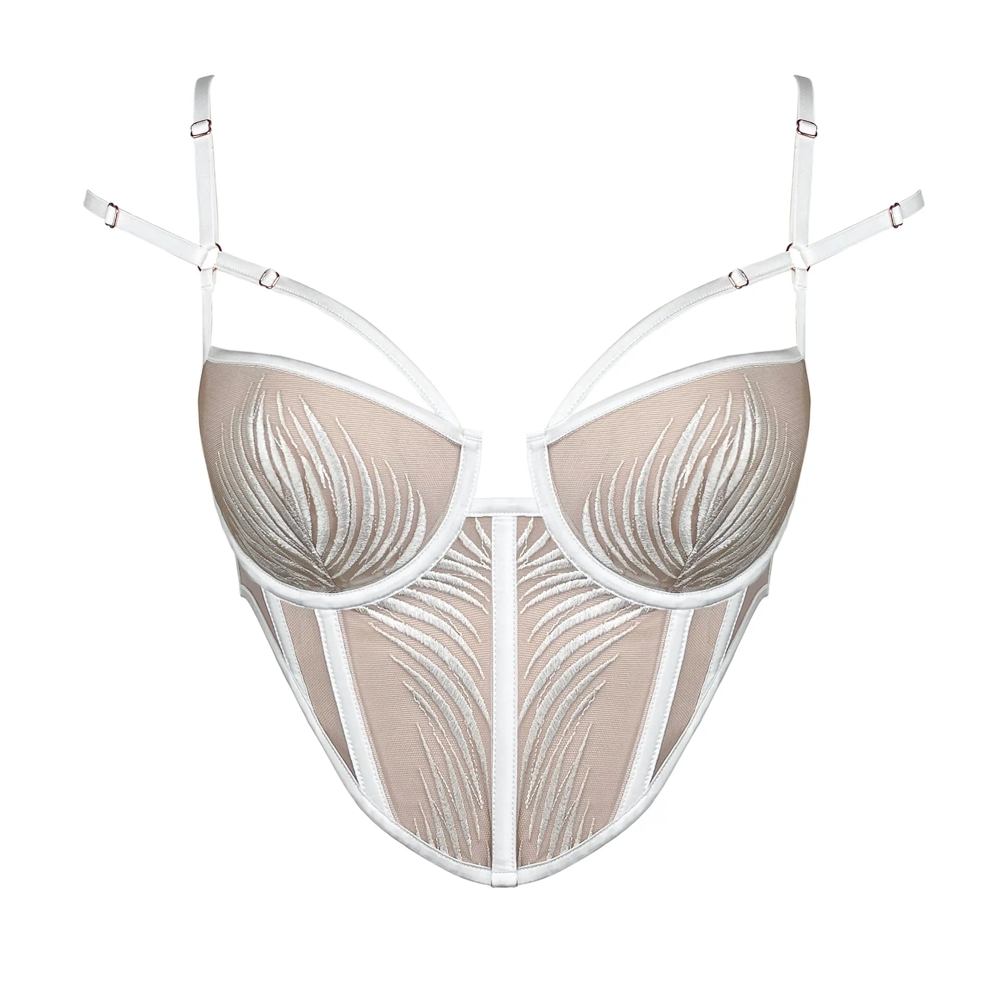 Monique Morin Lingerie Women's White Ether Bustier Crystal In White