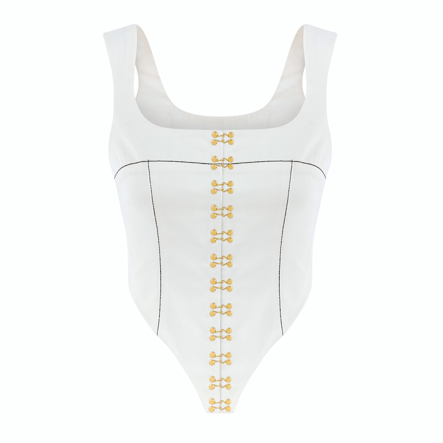 Women’s Naomi Corset Top In White Medium Rak & Romi