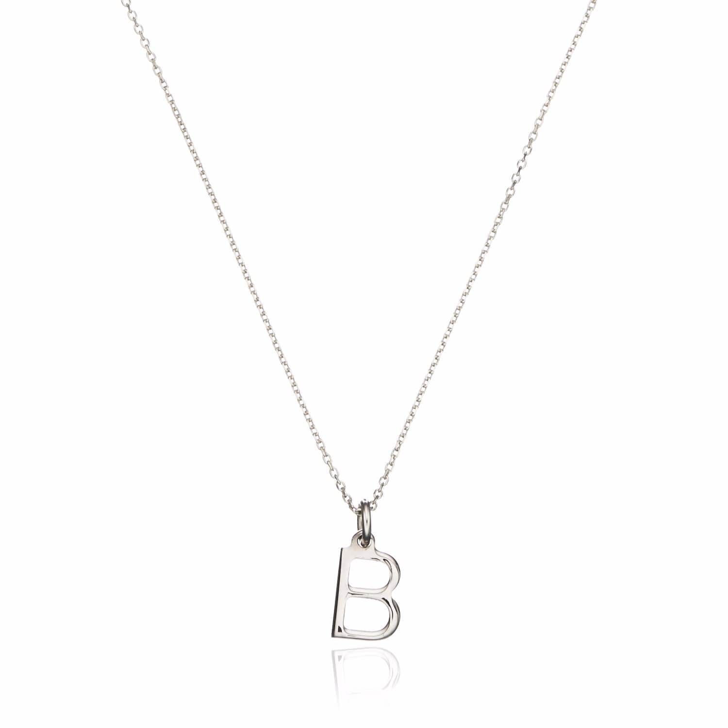 Sterling Silver Initial Frame Necklace