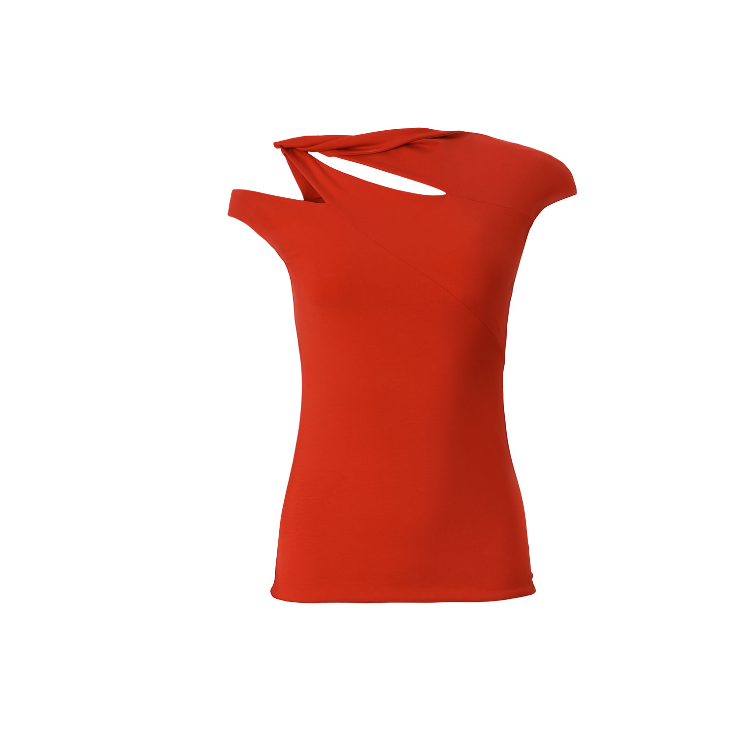 Moos Studio Women's Cut-out Red Top