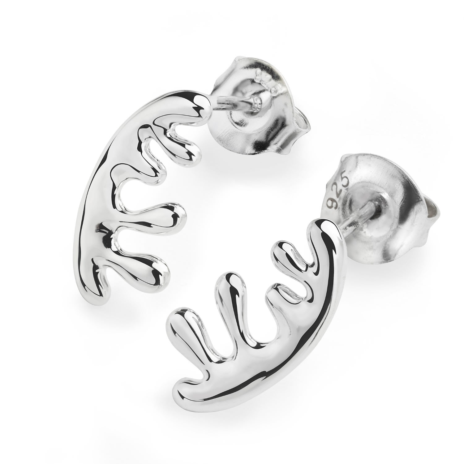 Lucy Quartermaine Women's Silver Wave Studs In Silver