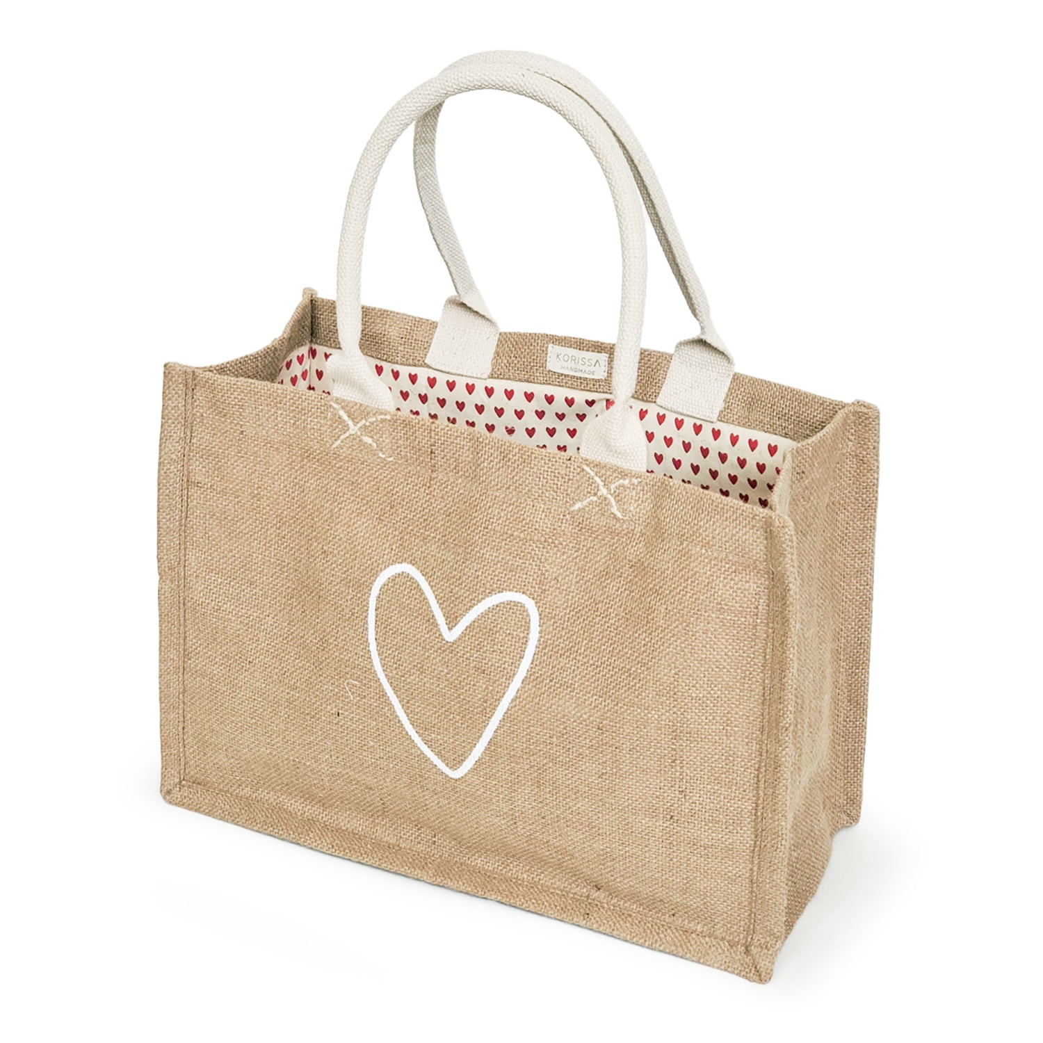 Women’s Neutrals Jute Canvas Shopping Bag - Love Korissa