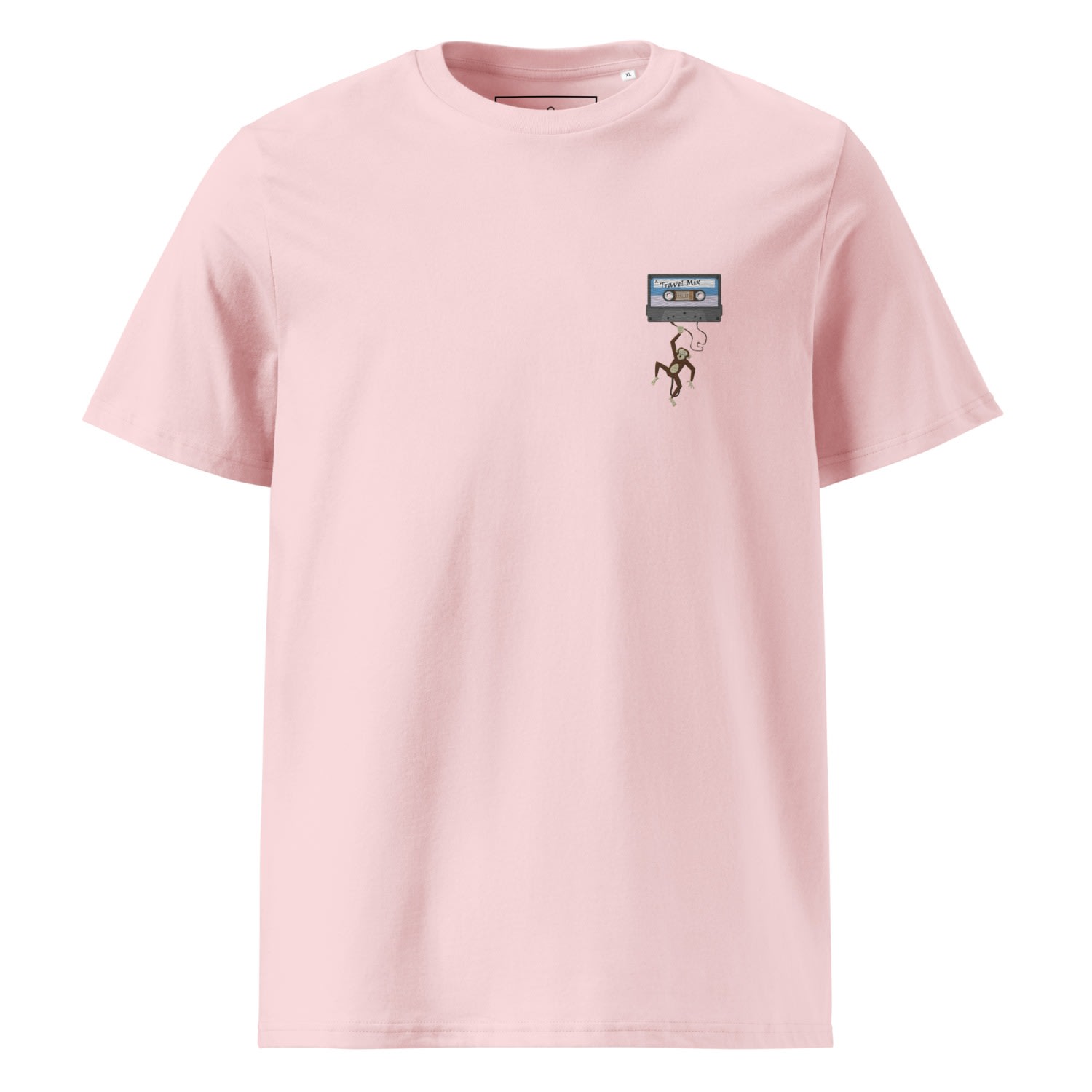 Anchor & Crew Pink / Purple Cotton Pink Cassette Monkey Organic Cotton Embroidered T-shirt - Women In Pink/purple