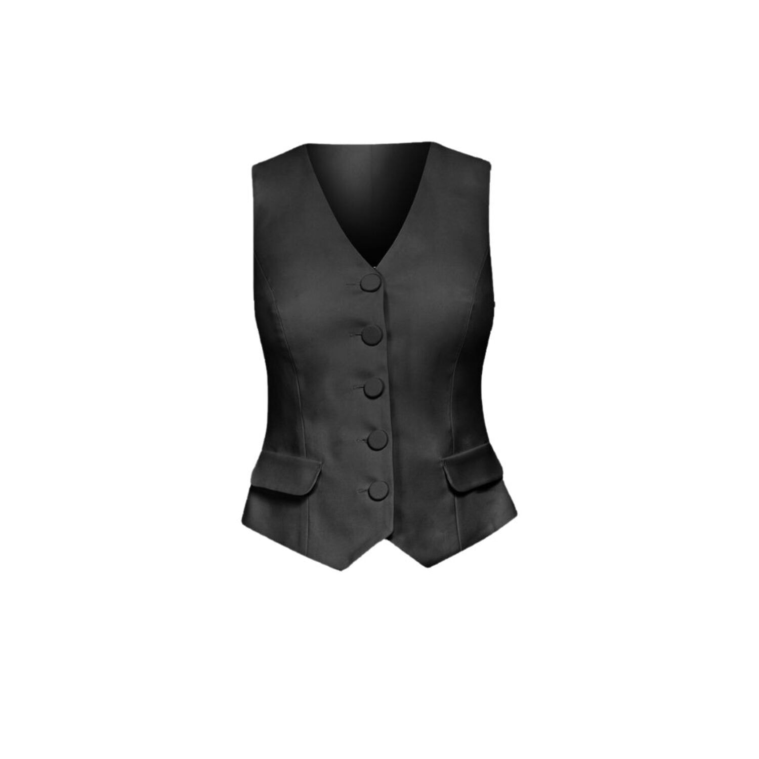 Women’s Black Sleeveless Waistcoat Small Cliché Reborn