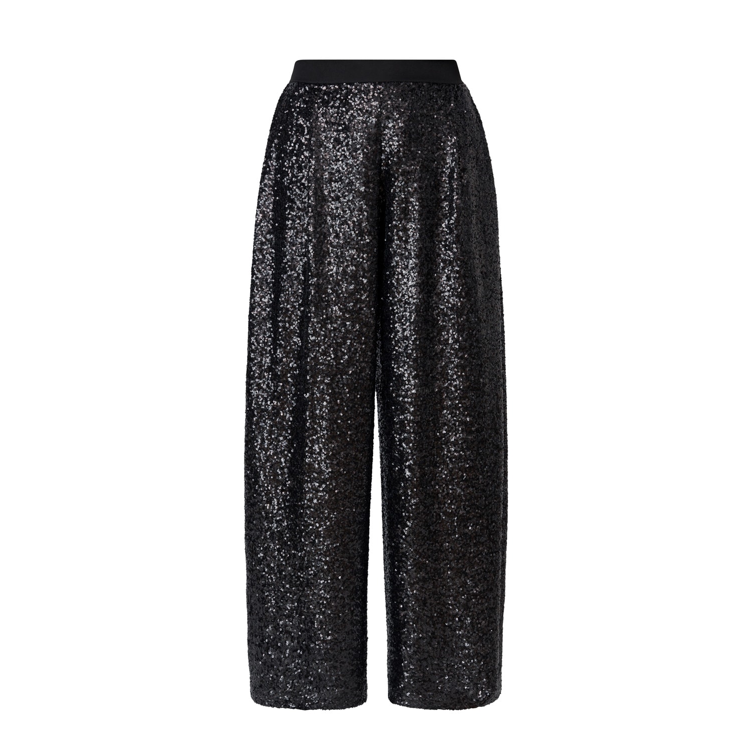 Lia Aram Women's Black Signature Wrap-around Sequin Cropped Trousers In Black