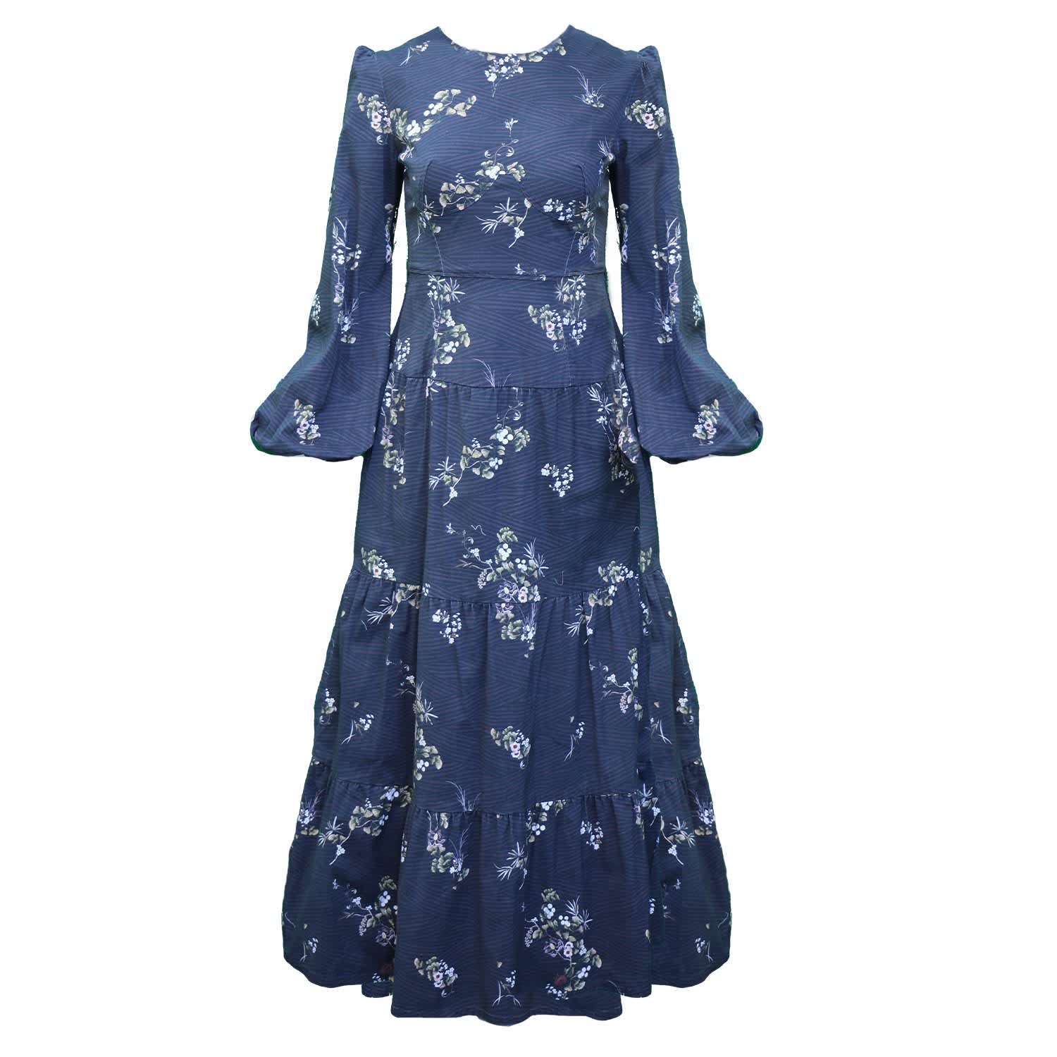 plum floral maxi dress