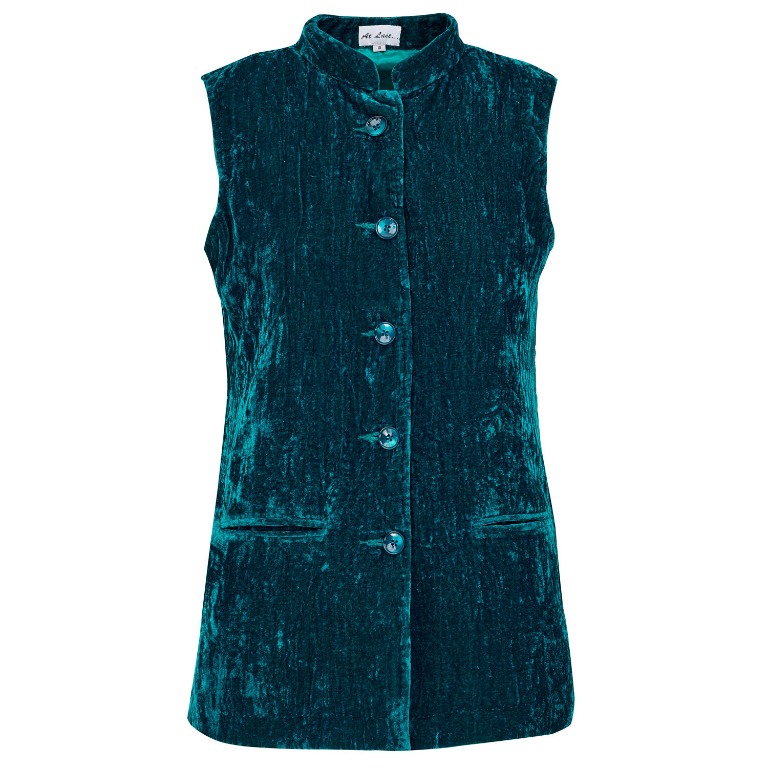 Women’s Green / Blue Short Silk Velvet Waistcoat In Kingfisher Blue Large At Last...