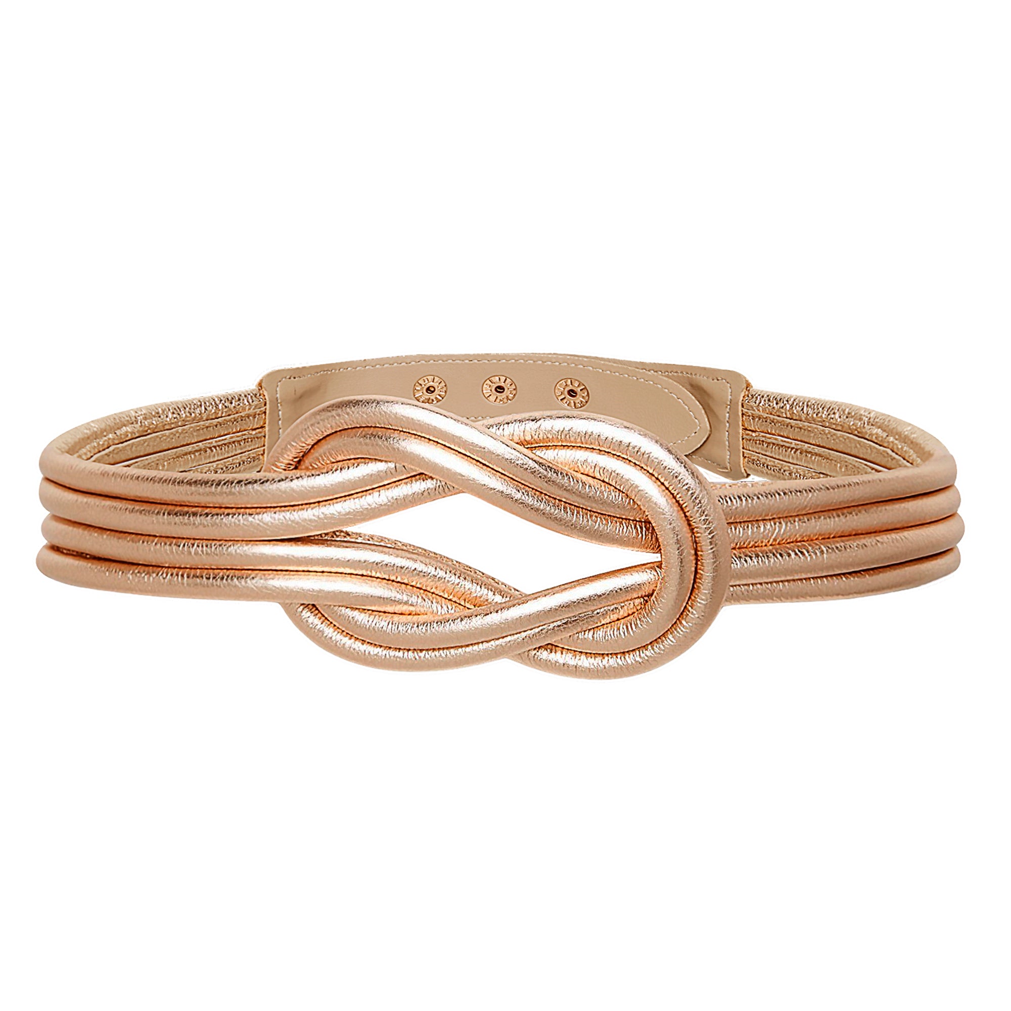 Knot Leather Belt - Metallic Gold | BeltBe | Wolf & Badger