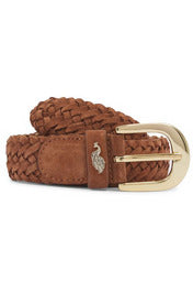 Women’s Neutrals Cambridge Suede Woven Belt - Tan Small Hortons England