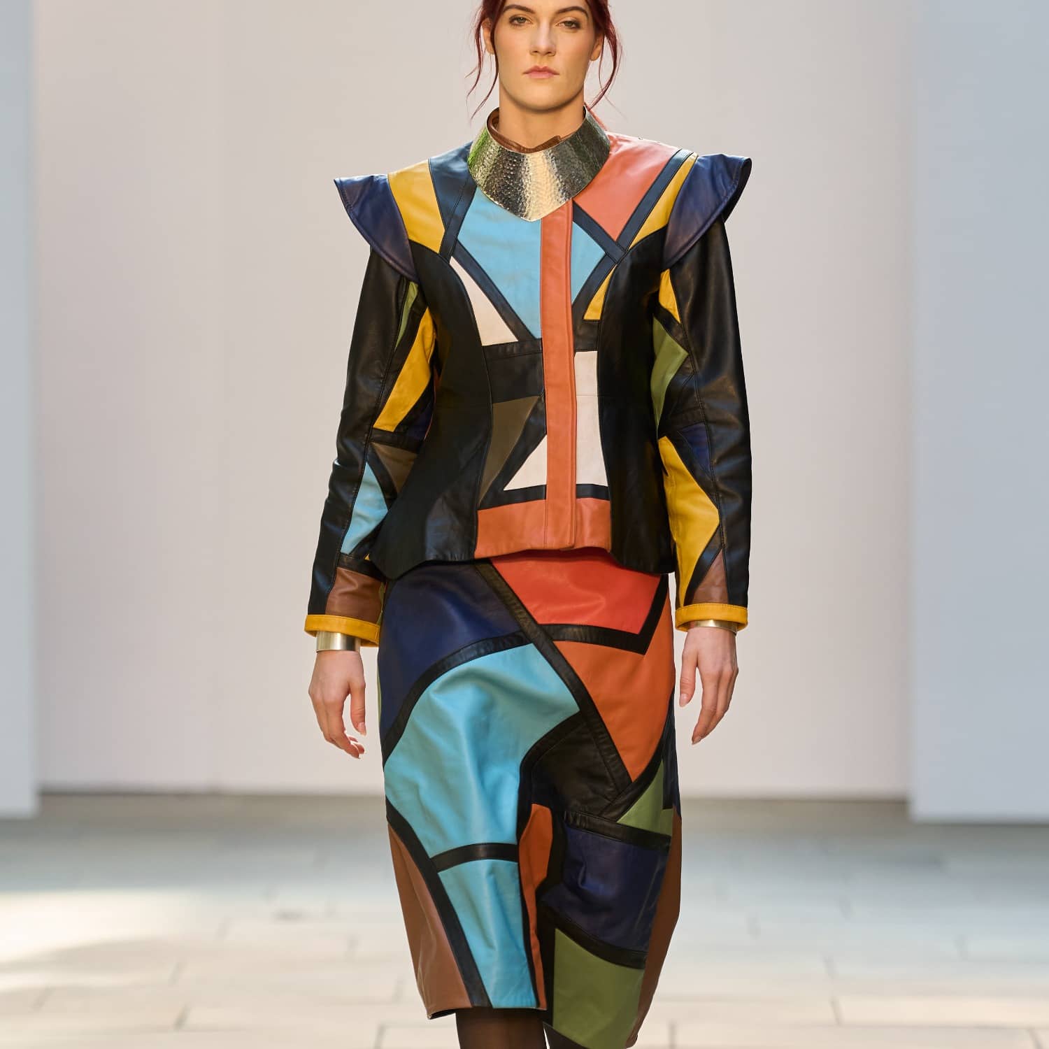 The Vigaro Two Italian Leather Long Skirt | ZastaStudio