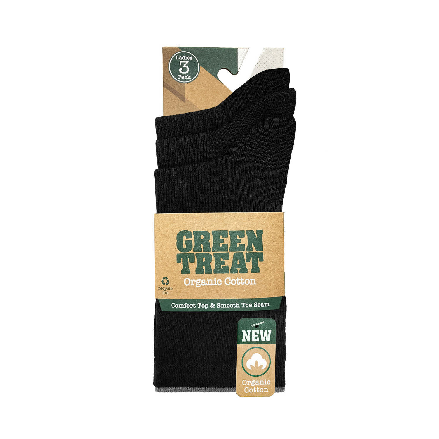 Black Organic Cotton Socks by GreenTreat