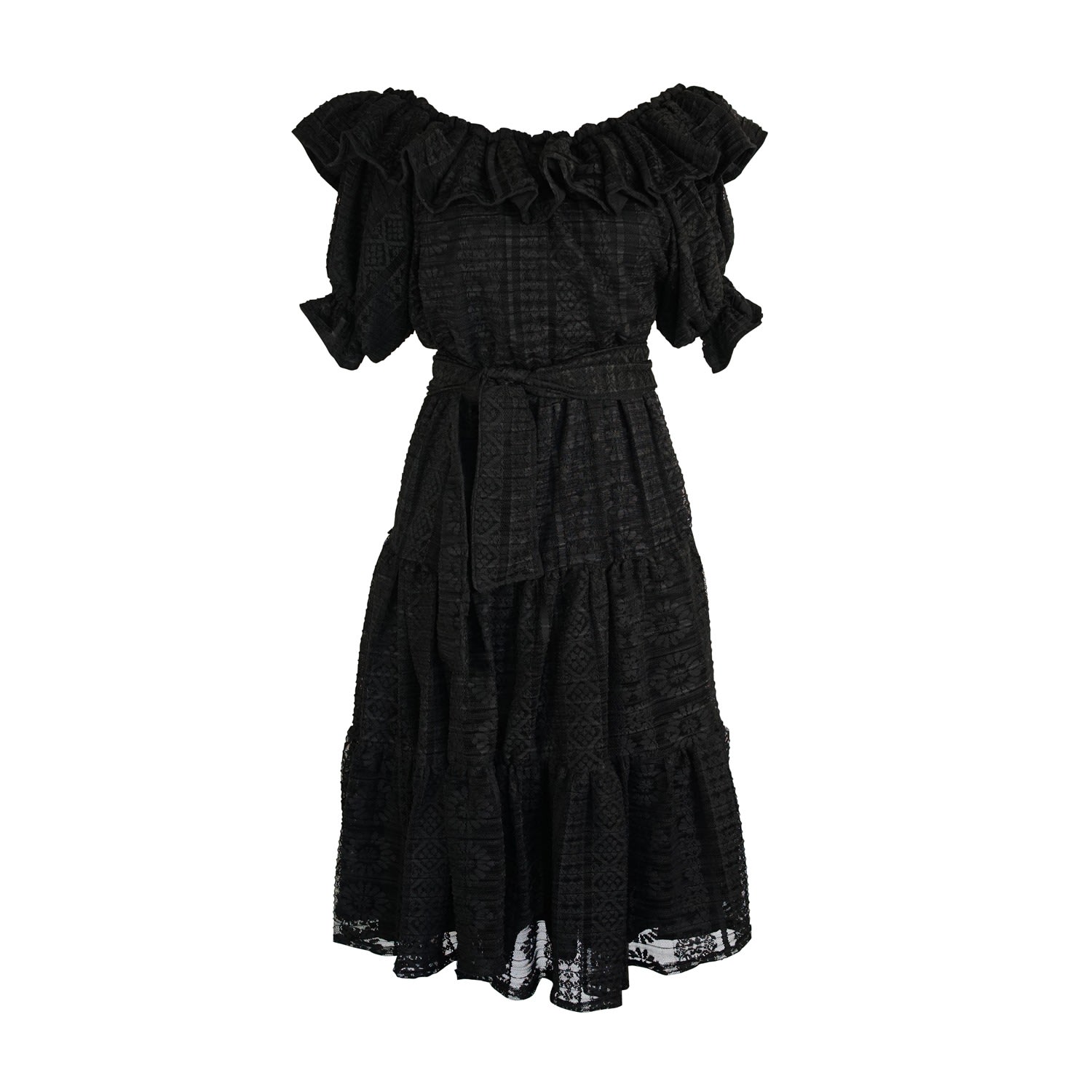 Women’s Black Lace Veranda Dress Large Jennafer Grace