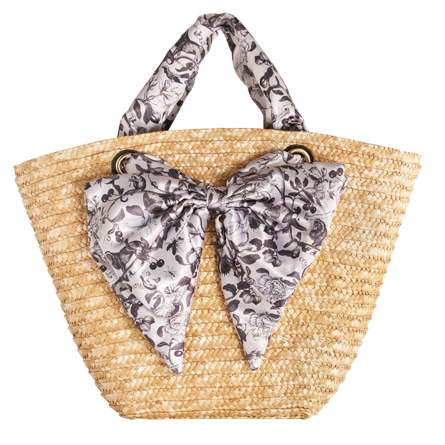 Fable England Women's Neutrals Tree Of Life Basket Bag In Yellow