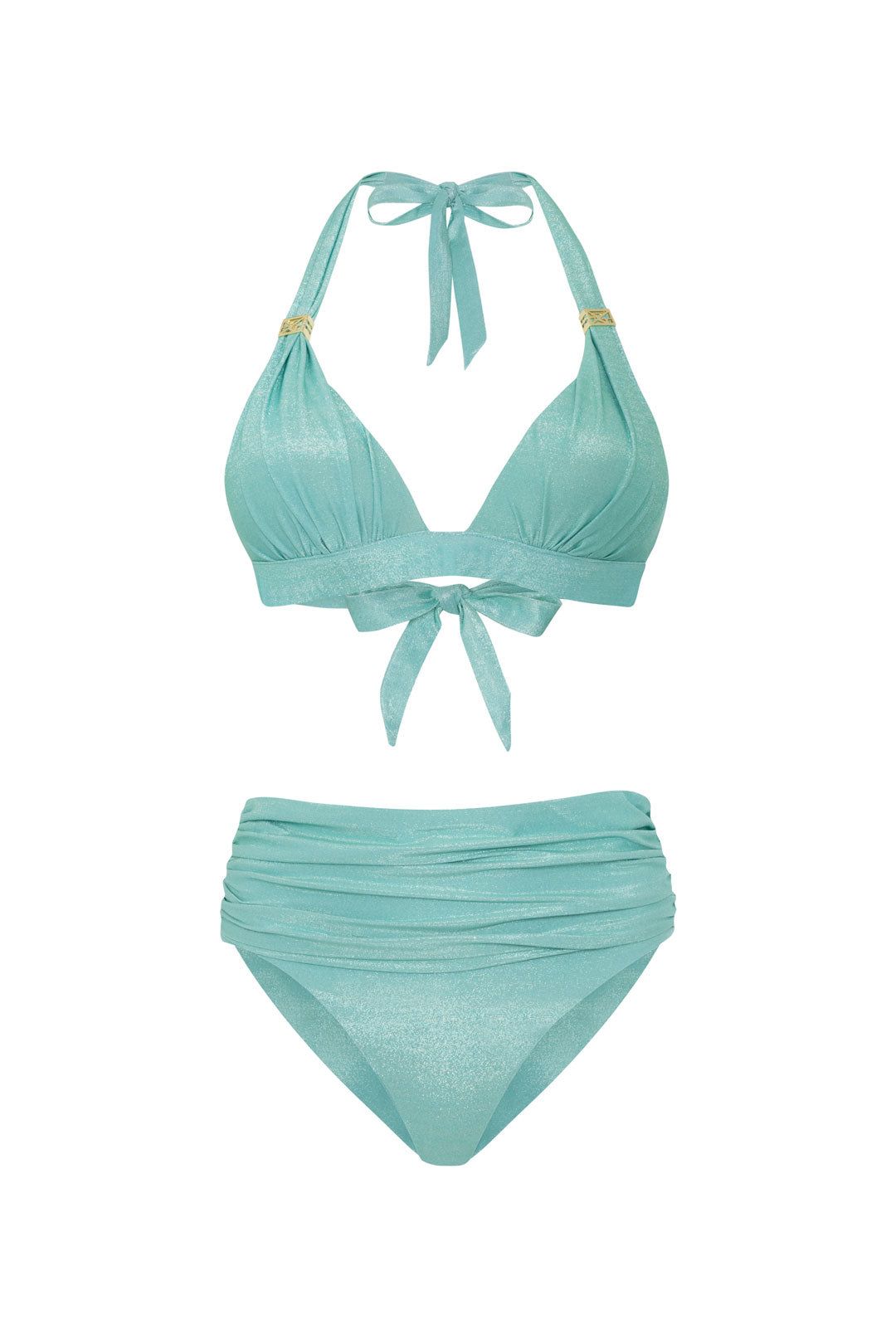 Leyla Maya Women's Annie & Paloma High Waisted Bikini Set - Mint Green