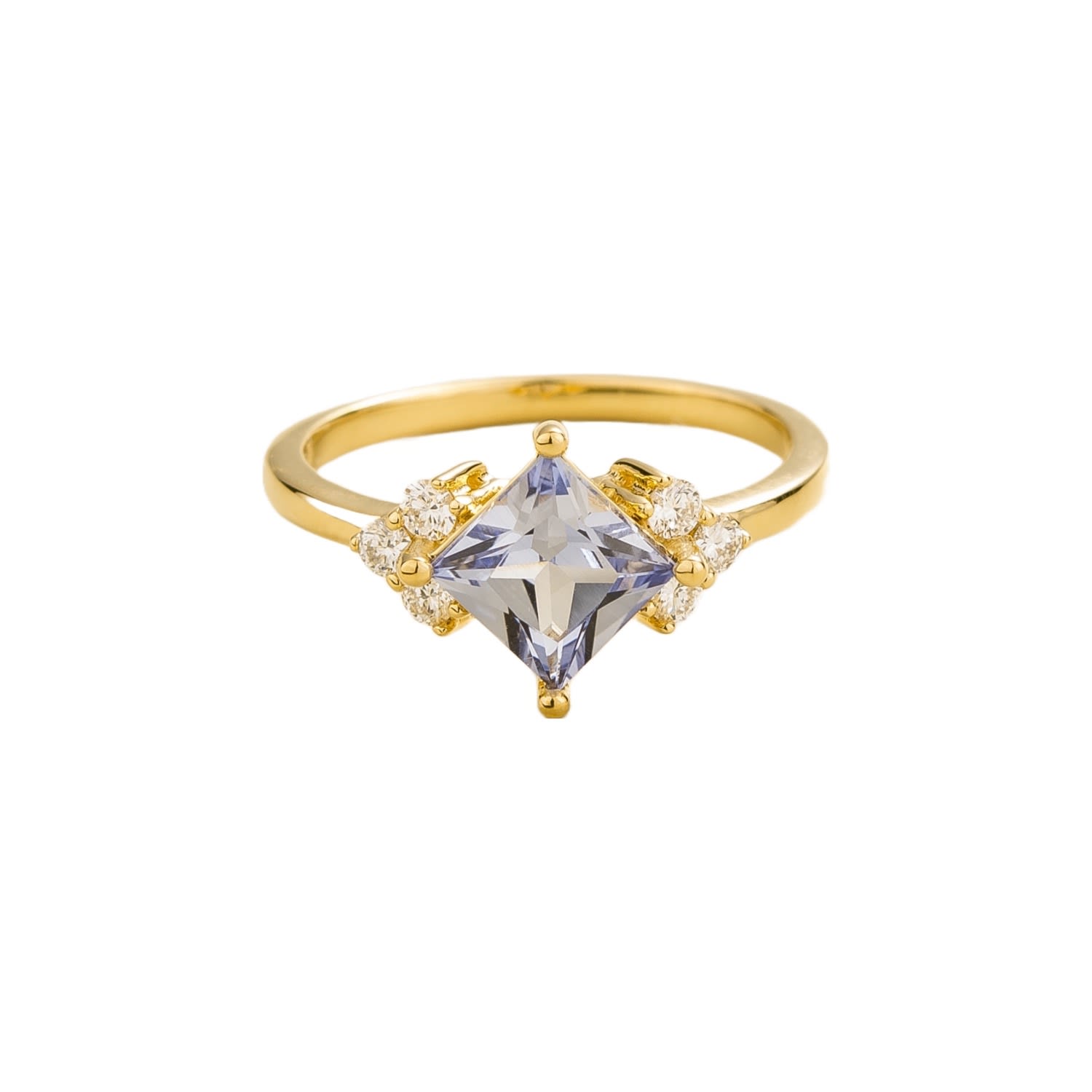 Women’s Blue / White / Gold Amore Gold Ring Ceylon Blue Sapphire & Diamond Juvetti