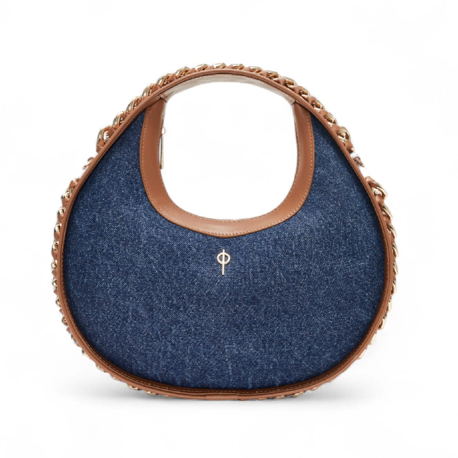 Otrera Women's Blue Round Chain Bag Jean In Blue