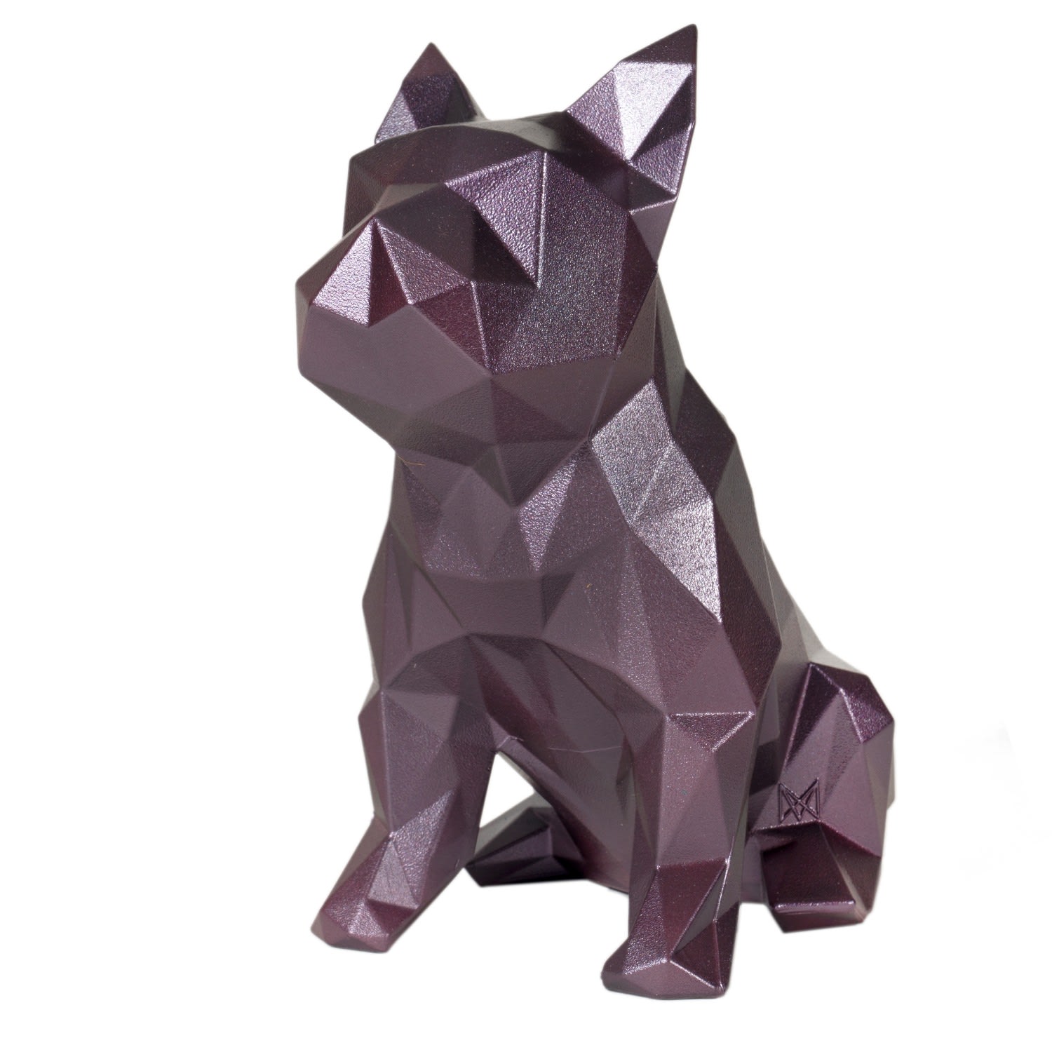 Marokka Design Purple French Bulldog Geometric Sculpture - Frank In Plum In Red