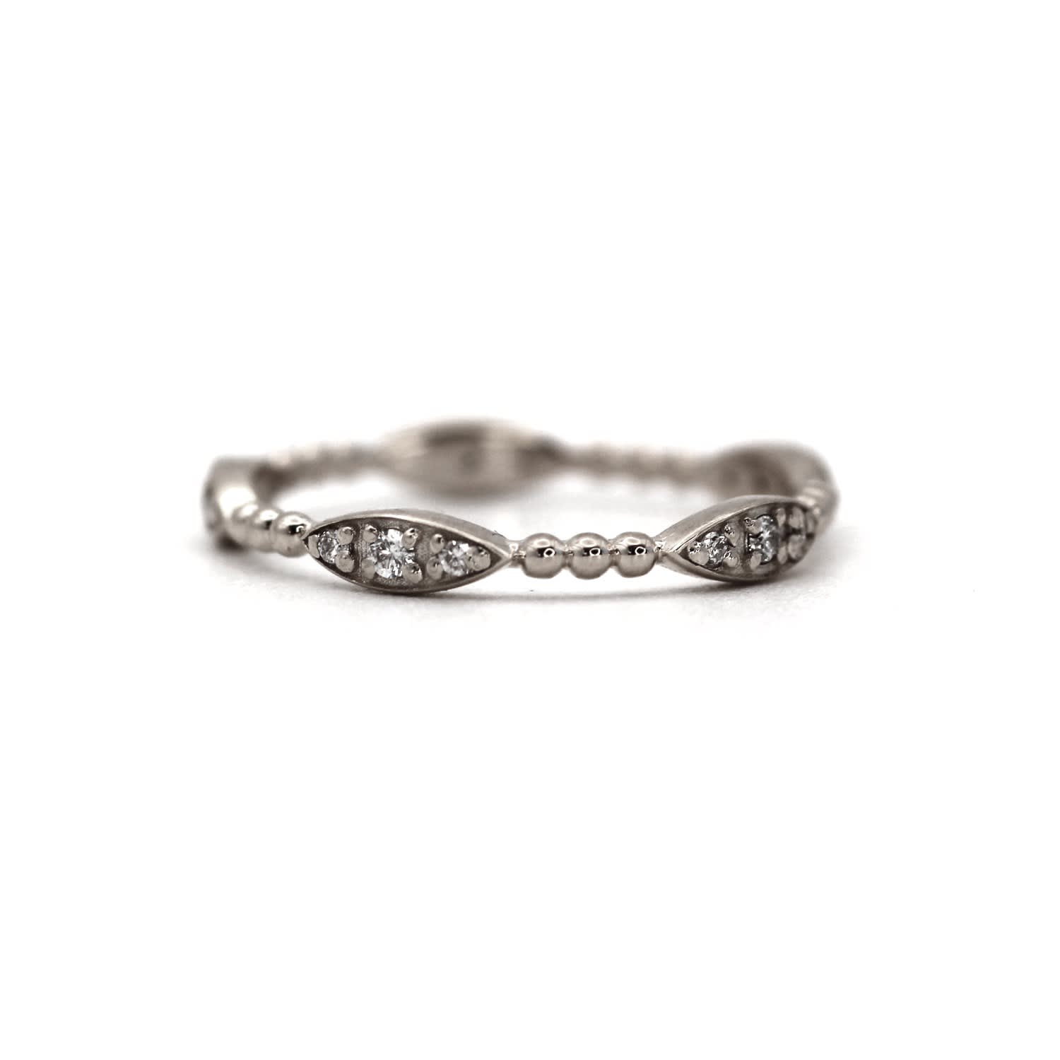 Vicstonenyc Fine Jewelry Women's Unique Design Natural Diamond White Gold Ring