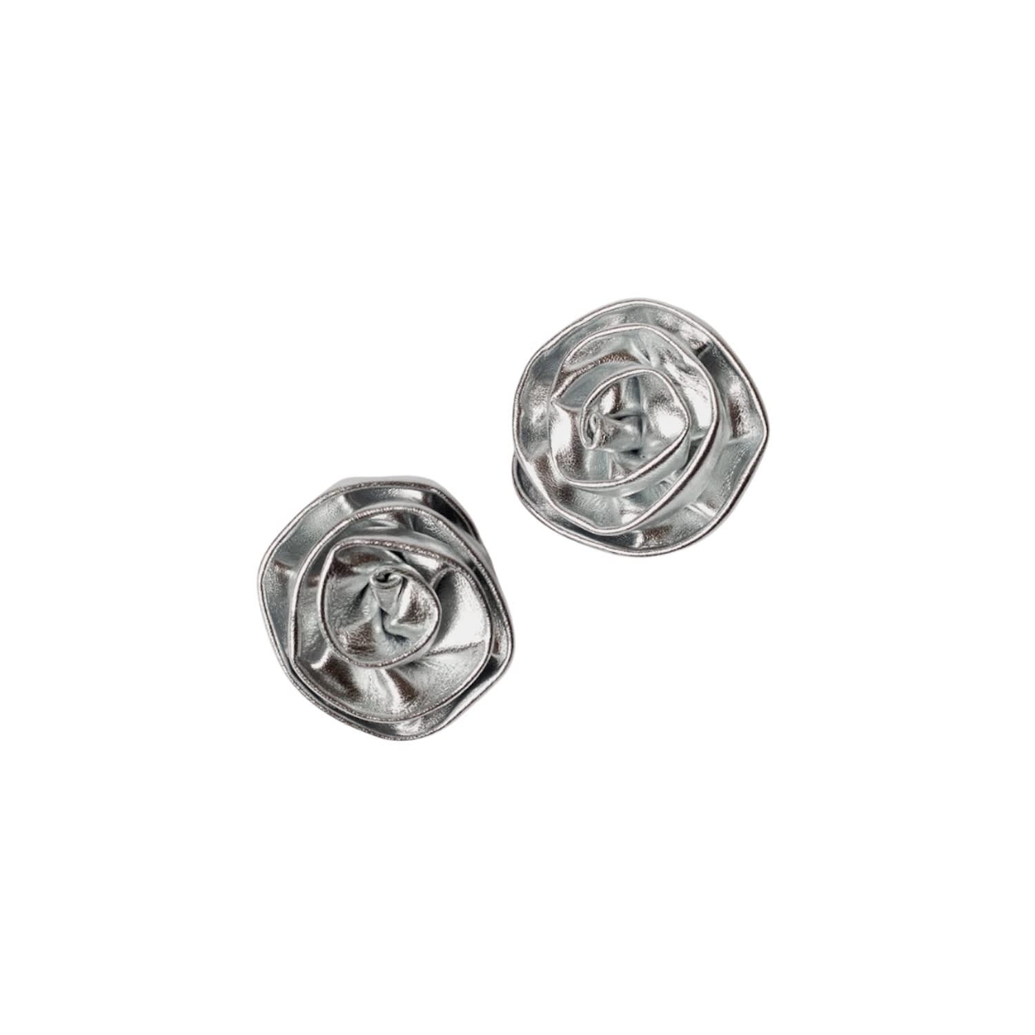 Blankens Women's Clip On Roses - The Jennie Silver In Silver