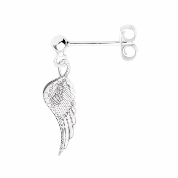 Cartergore Silver Wing Single Short Drop Earring In Drop