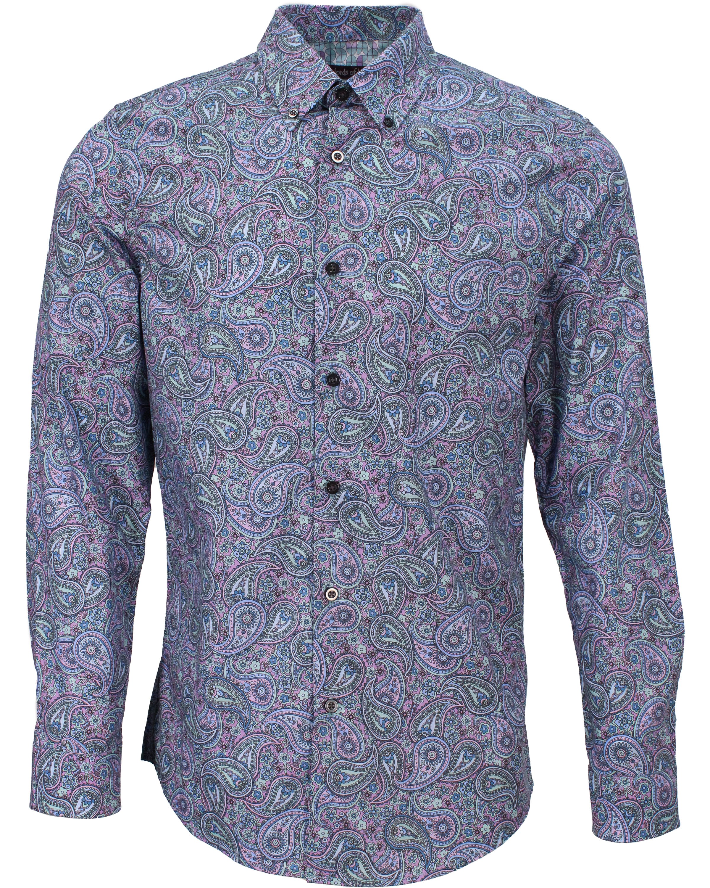 Men’s Pink / Purple Morris Trippy Paisley Shirt - Lavender Medium Lords of Harlech