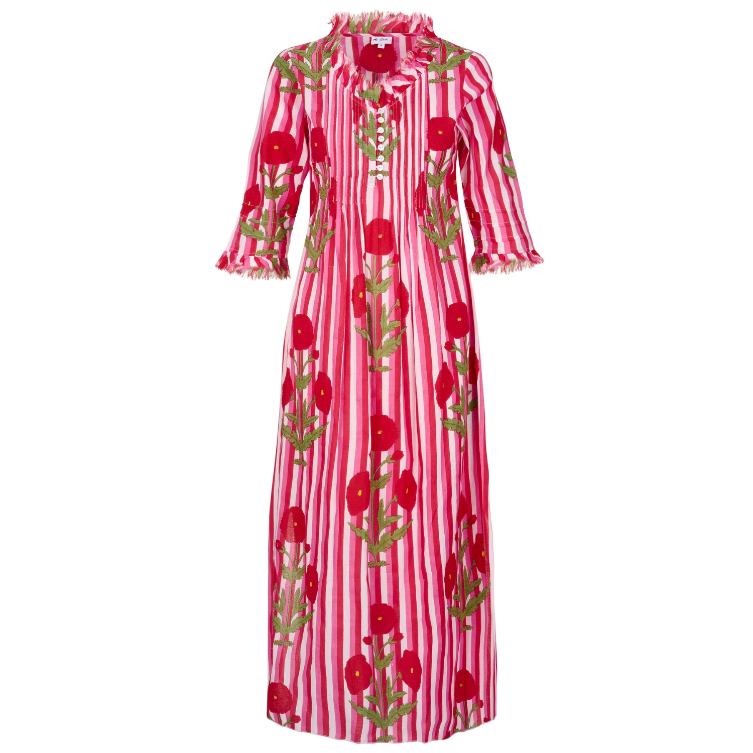 Cotton Annabel Maxi Dress In Red Marigold | At Last... | Wolf & Badger