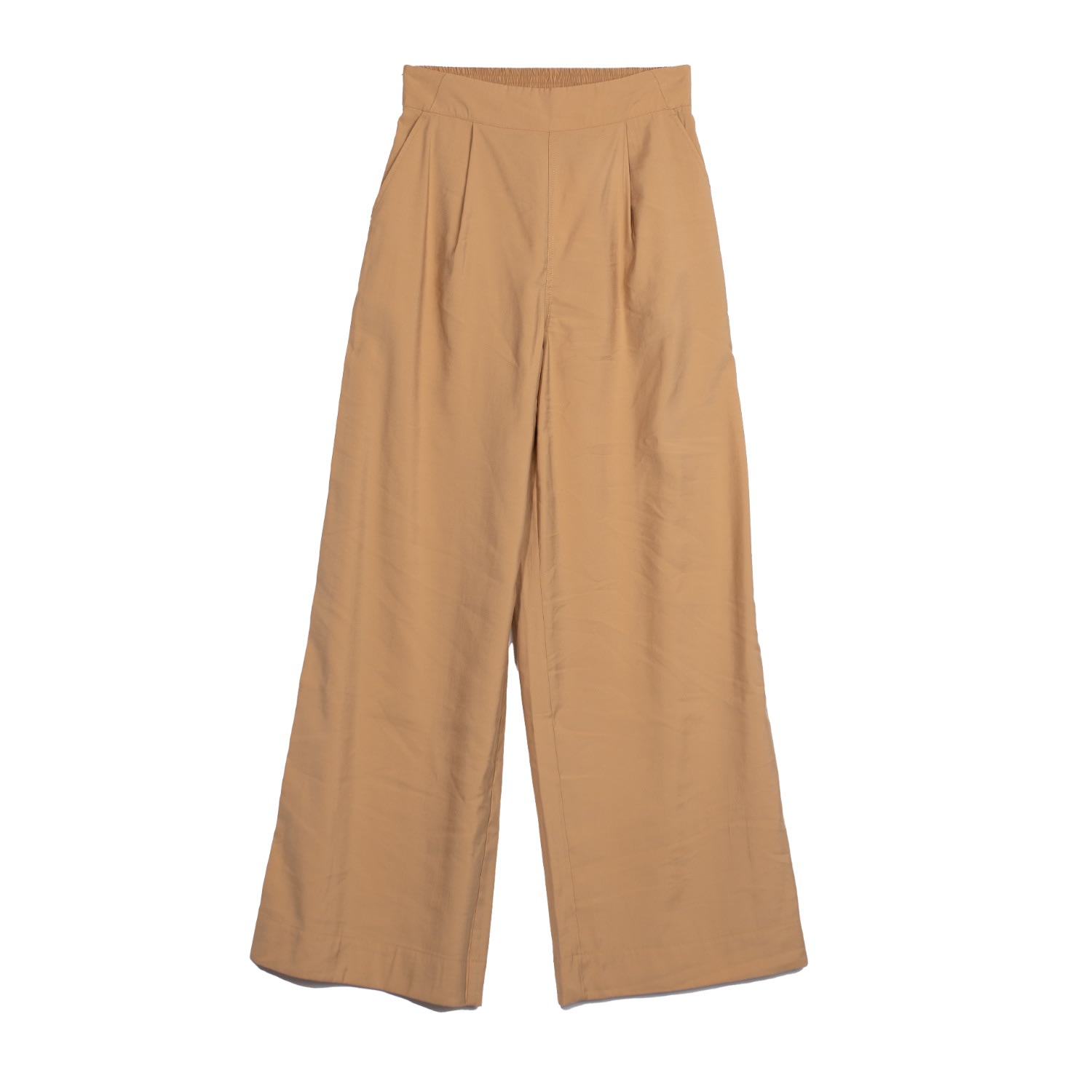 Vænn Women's Neutrals / Gold Mercer Wide Leg Pull On Pant Caramel In Gold