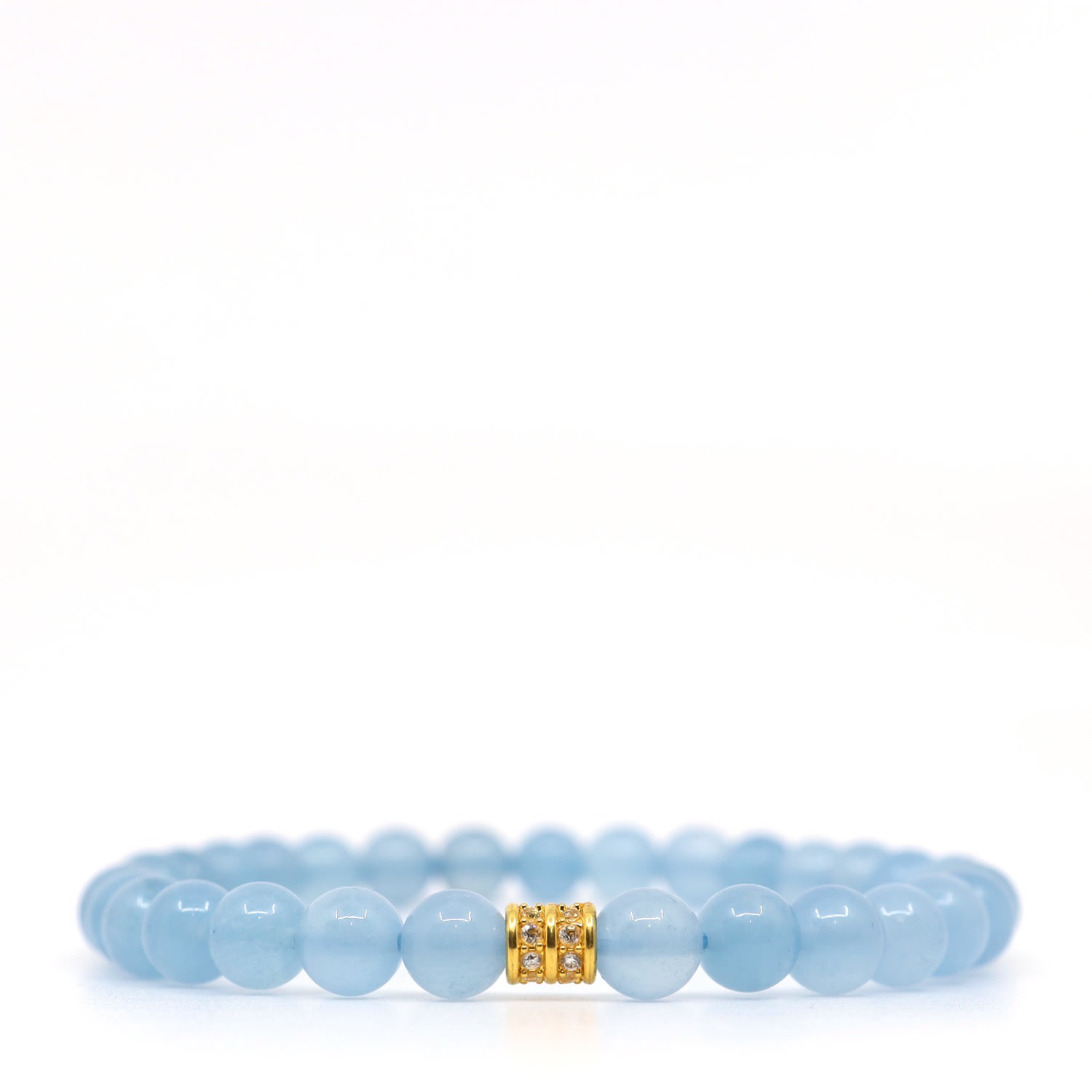 Shar Oke Men's Blue / Gold Aquamarine & 24k Pure Gold Bracelet In Blue