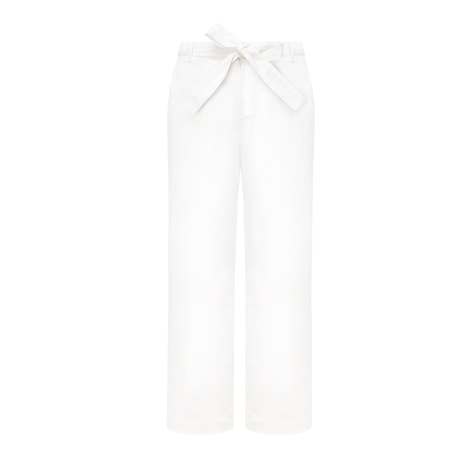 Mandragora Women's Neutrals / White Remo– Ecru Straight-leg Cotton Cropped Trousers In White