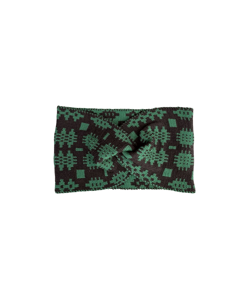 Mabli Women's Green / Black Carthen Merino Headband - Umber / Malachite In Multi