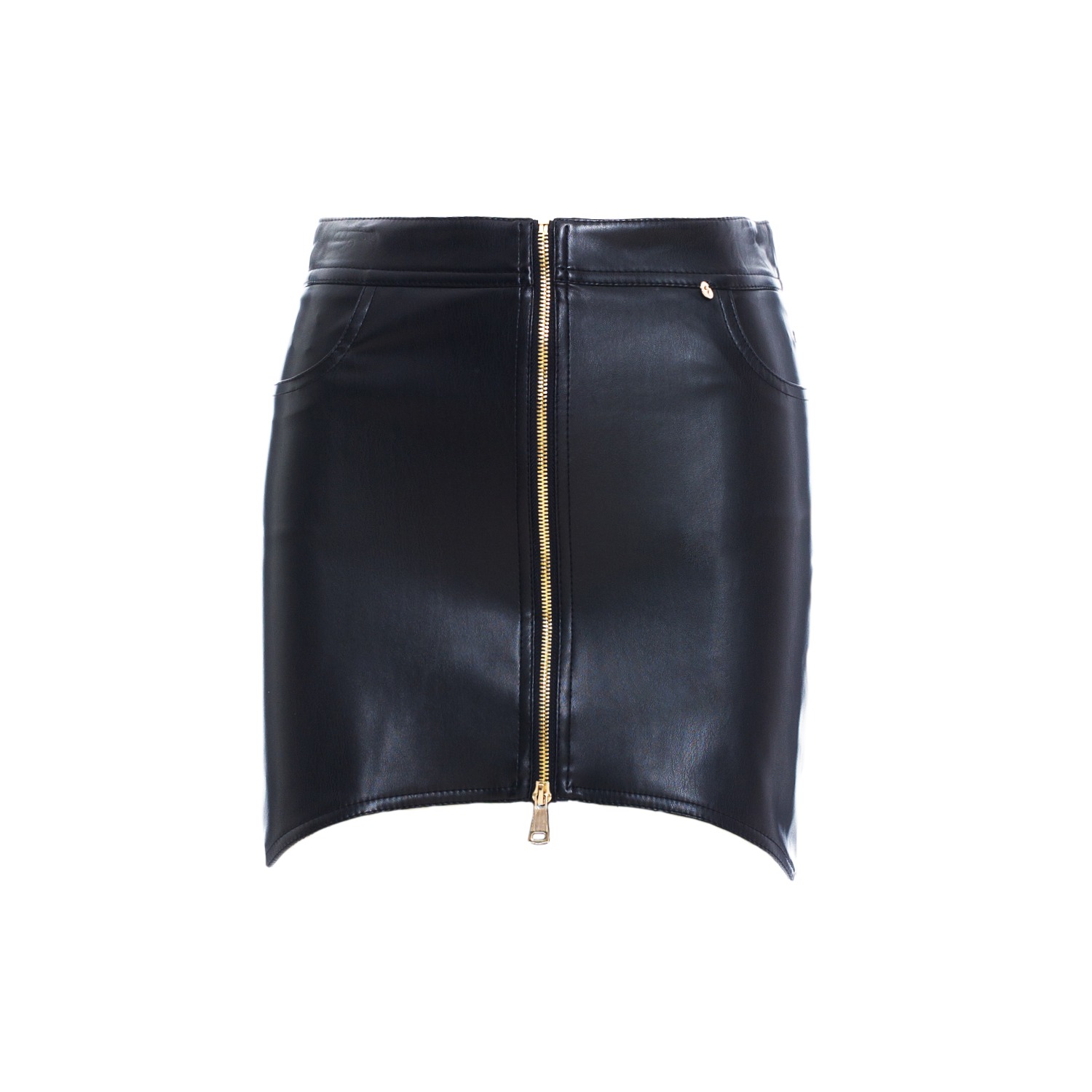 Faux leather mini skirt, F13297