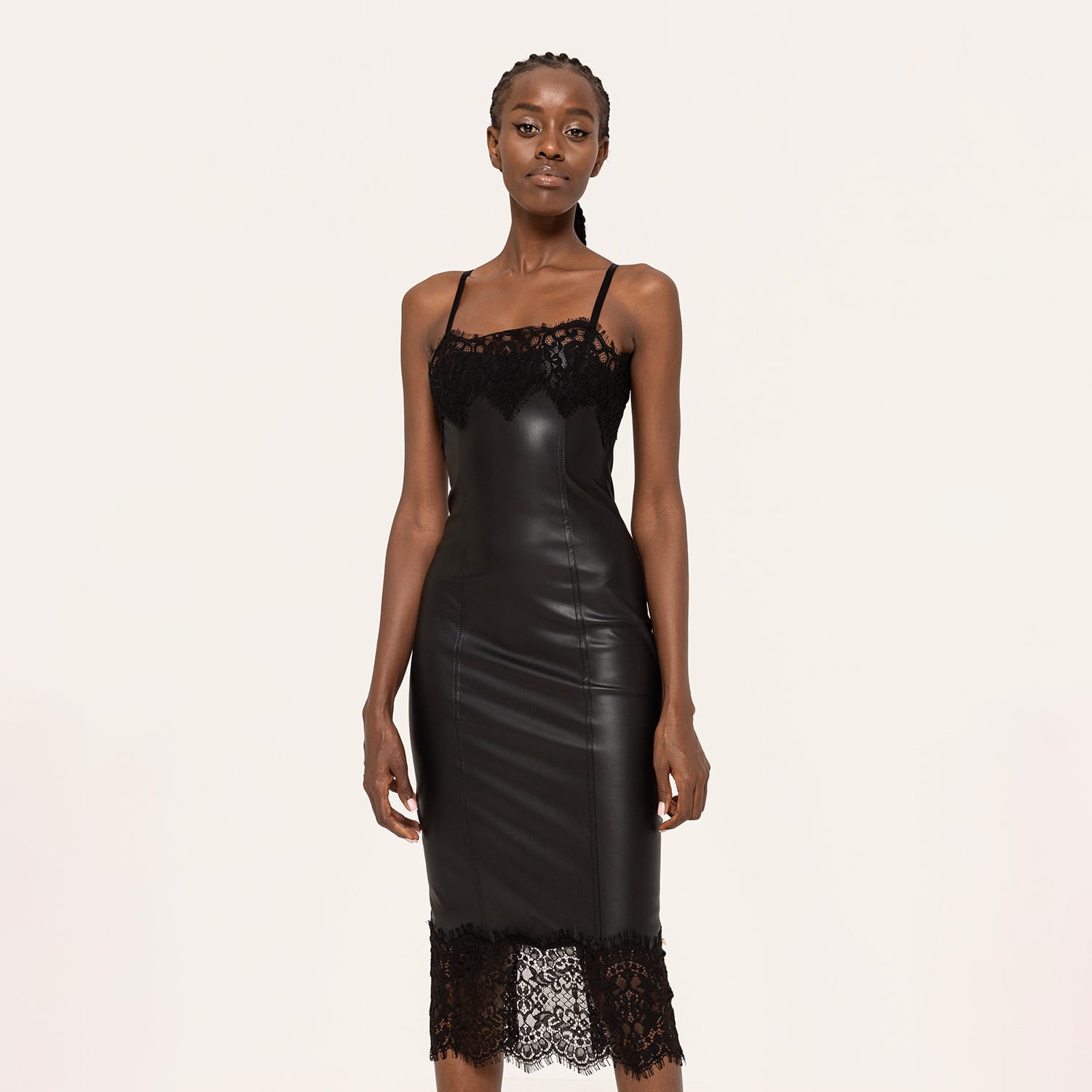 Lace and leather dress cheap