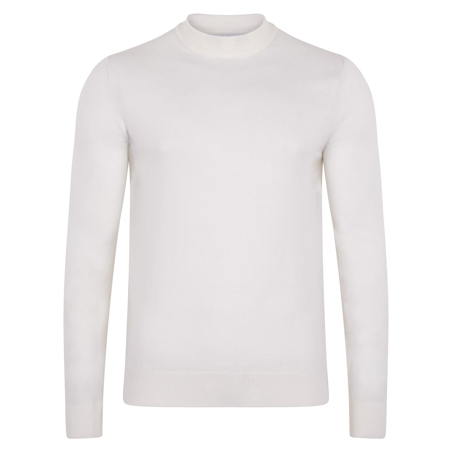 Paul James Knitwear Mens Extra Fine Merino Marco Narrow Mock Turtleneck Jumper - White In White