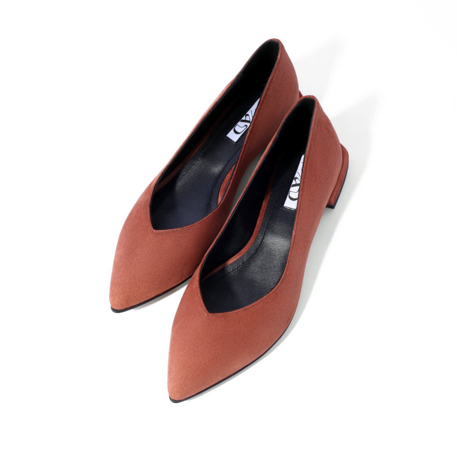 Mad Shoes Women's Georgia Ballerina Flats Brown Cognac Suede In Brown