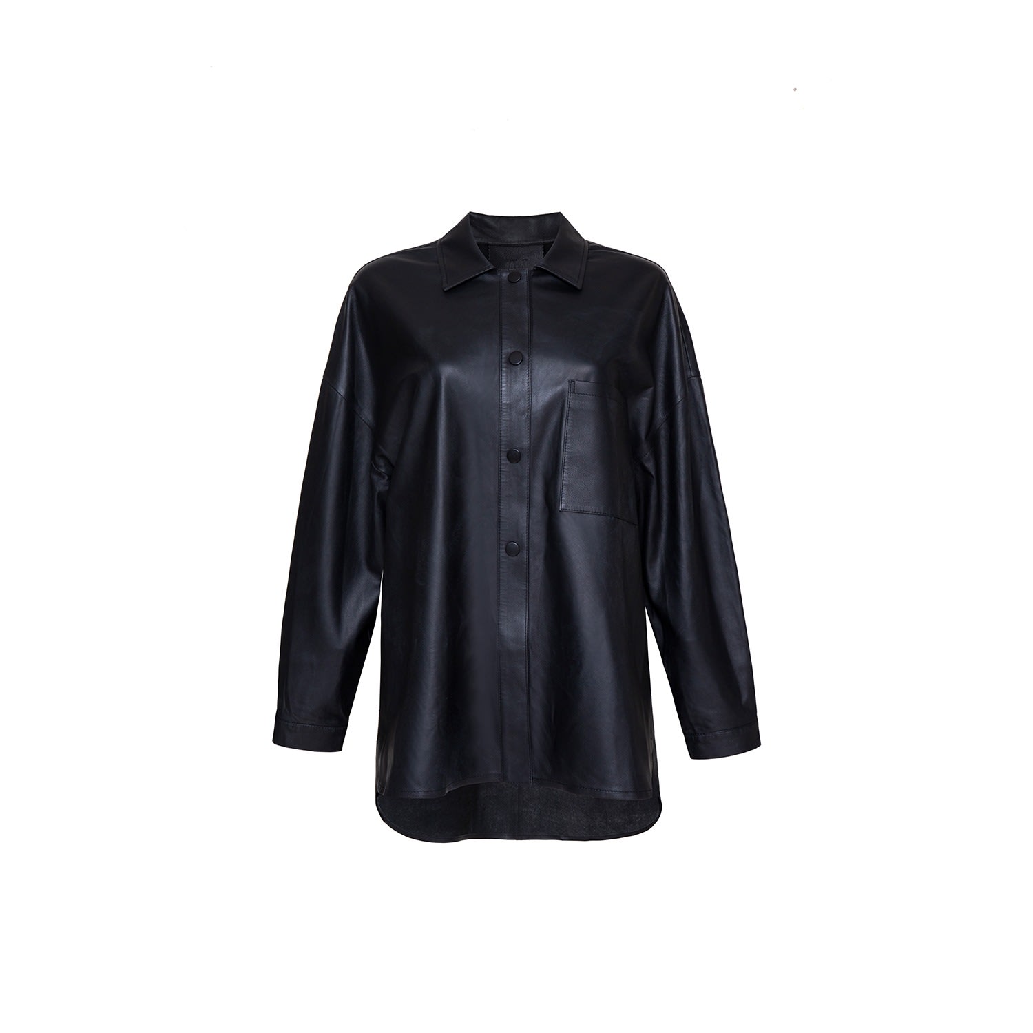 Women’s Black Phoenix Oversize Leather Shirt Small Audrey Vallens