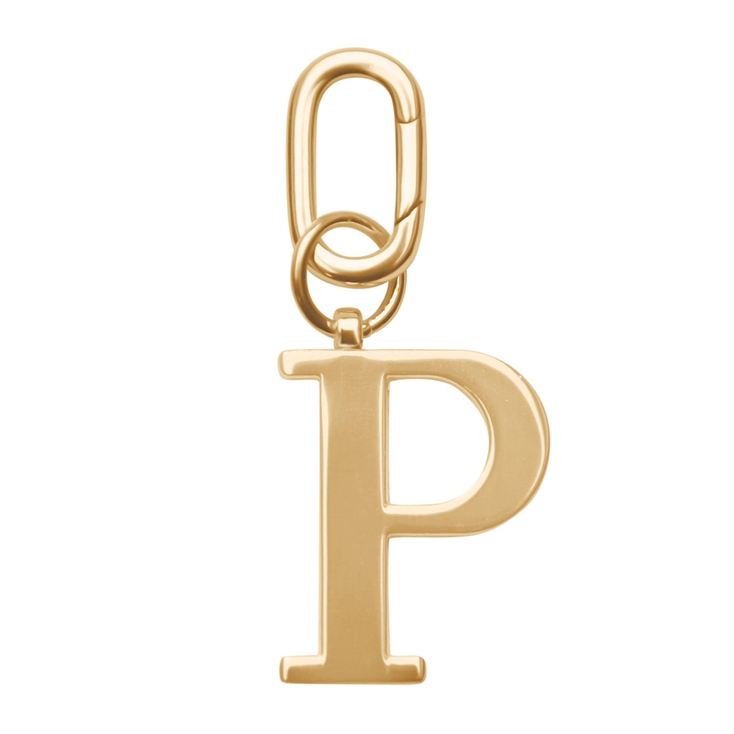 Gold Metal Letter Keyring - P One Size Jlr London