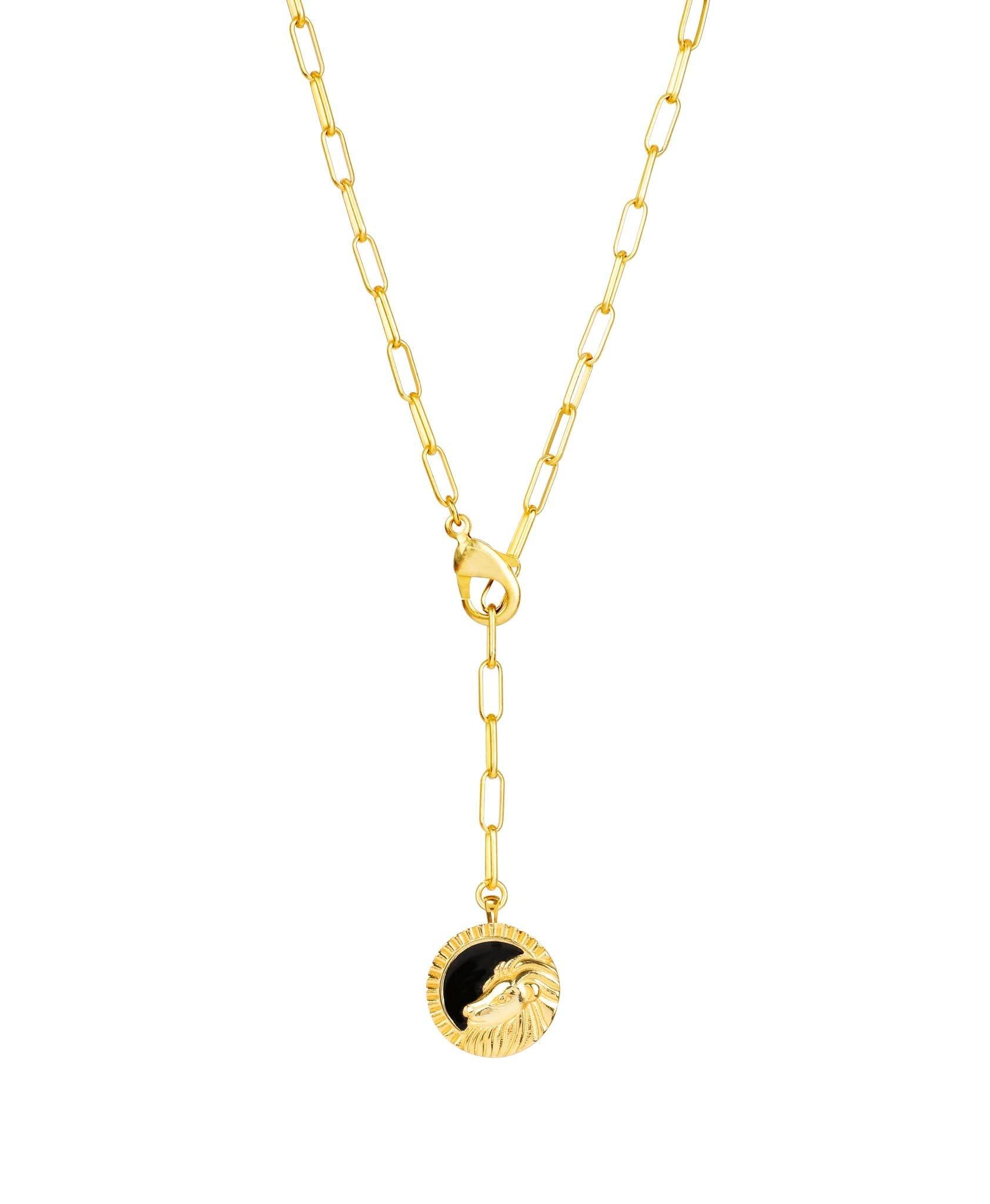 Women’s Gold / Black Zodiac Star Sign - Leo Necklace Lila Rasa