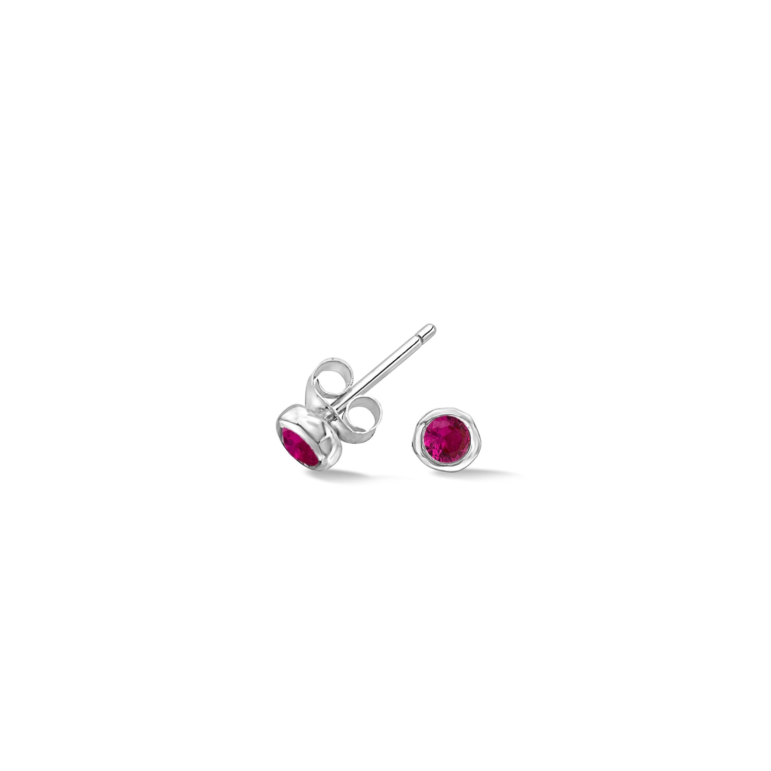 Dower & Hall Women's Silver / Red Ruby Dewdrop Studs In Sterling Silver