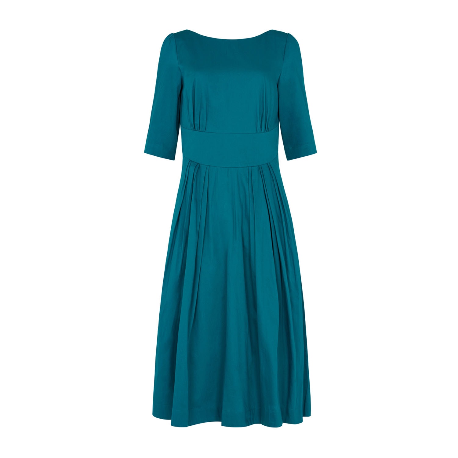 Women’s Louisa Cotton Satin Blue Topaz Dress Extra Small Emily and Fin