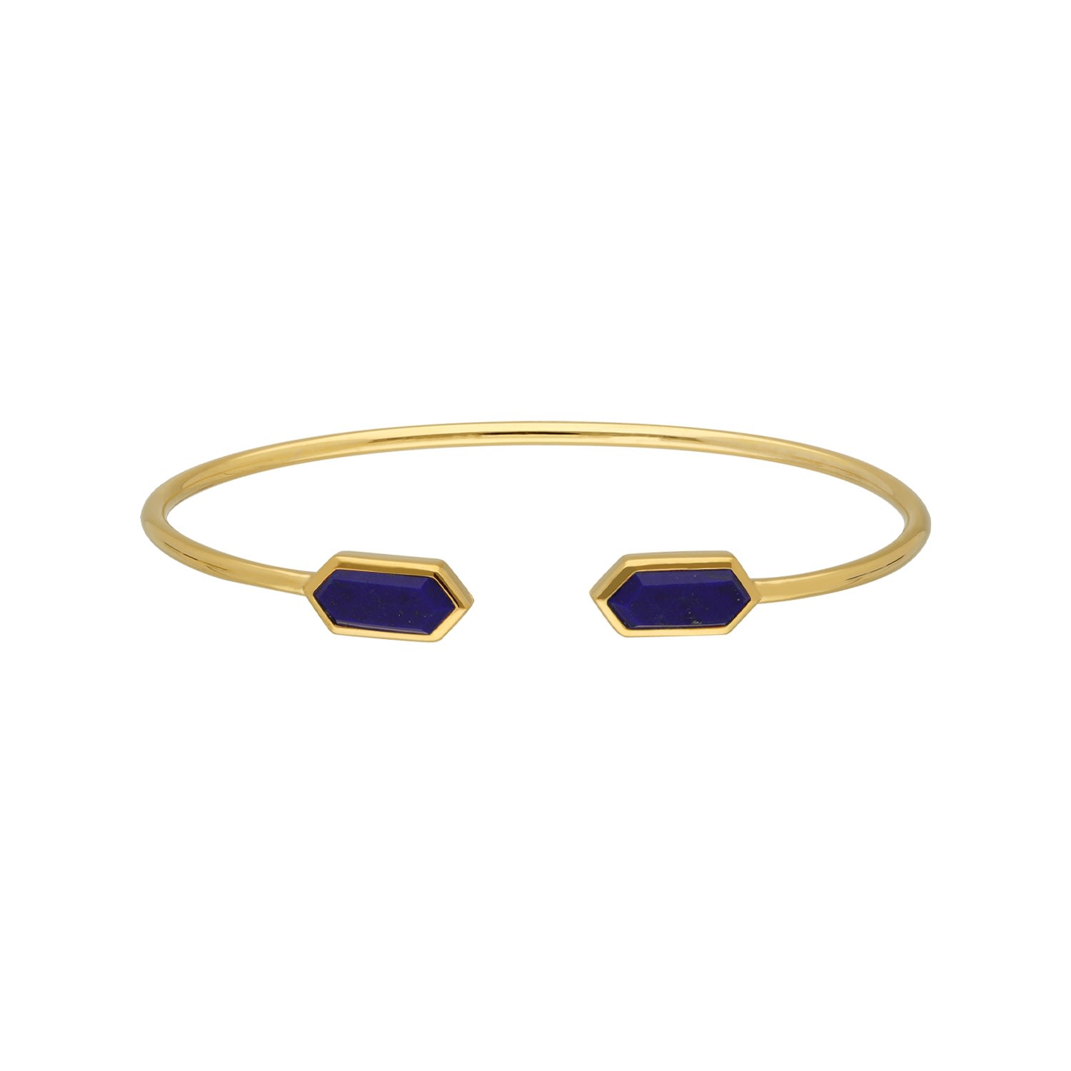 Women’s Blue Lapis Lazuli Open Cuff In Gold Plated Silver Gemondo